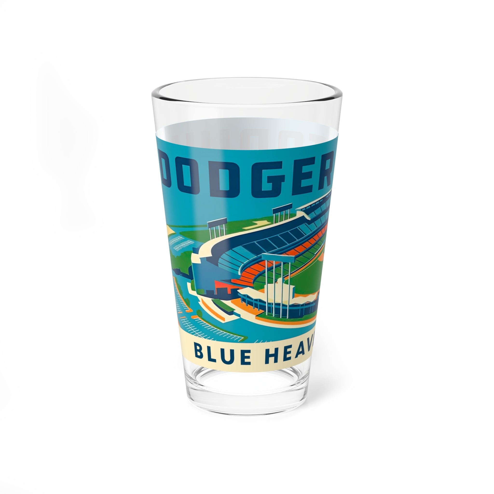 Dodger Stadium Blue Heaven on Earth Mixing Glass, 16oz | Baseball Stadium Barware
