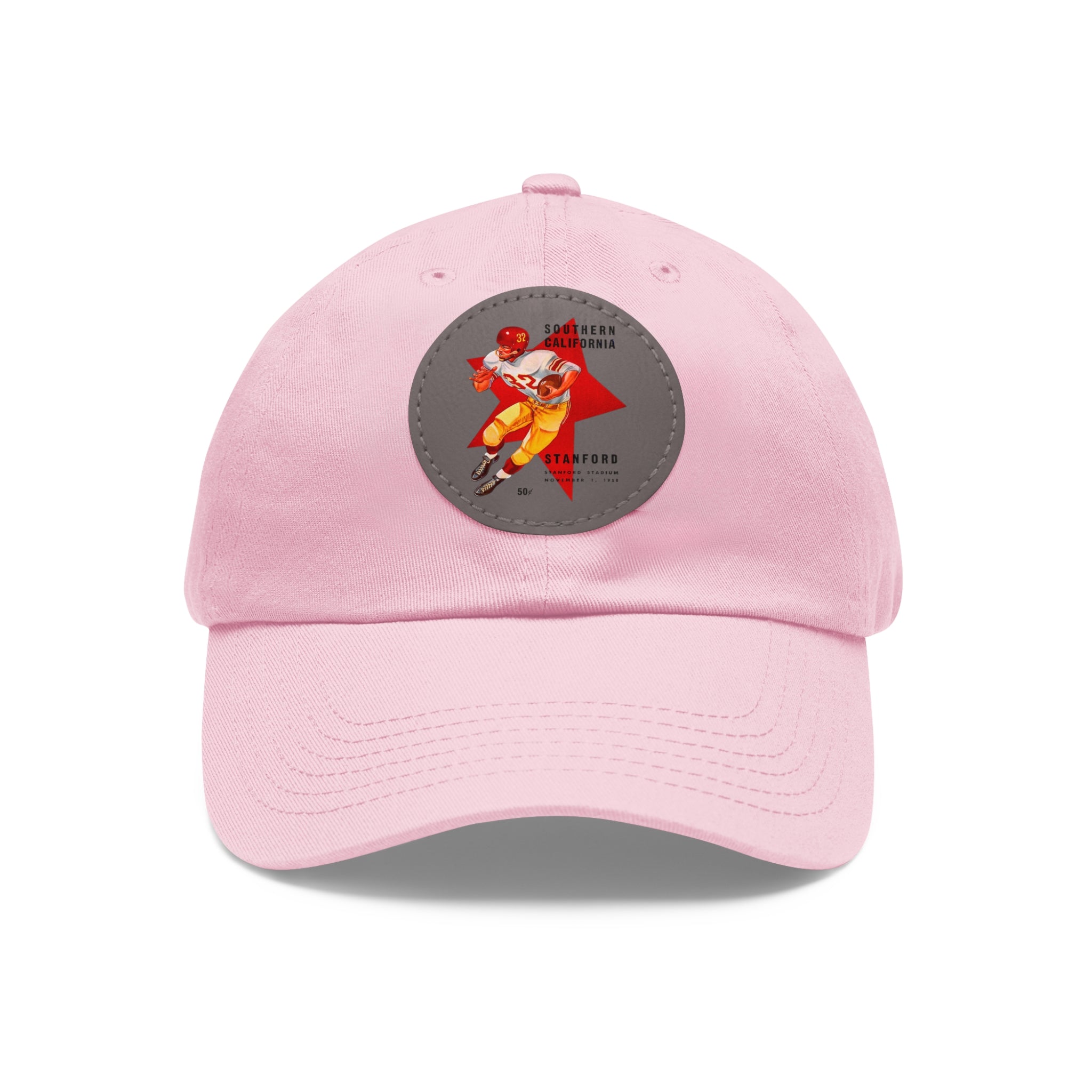 1958 Vintage USC Trojans - Stanford Football Program Cover  - Dad Hat with Leather Patch (Round)
