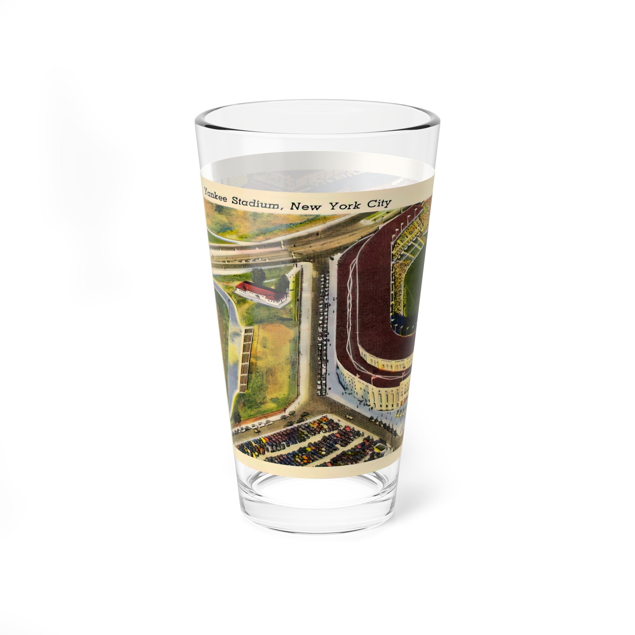 1940s Yankee Stadium Postcard Mixing Glass