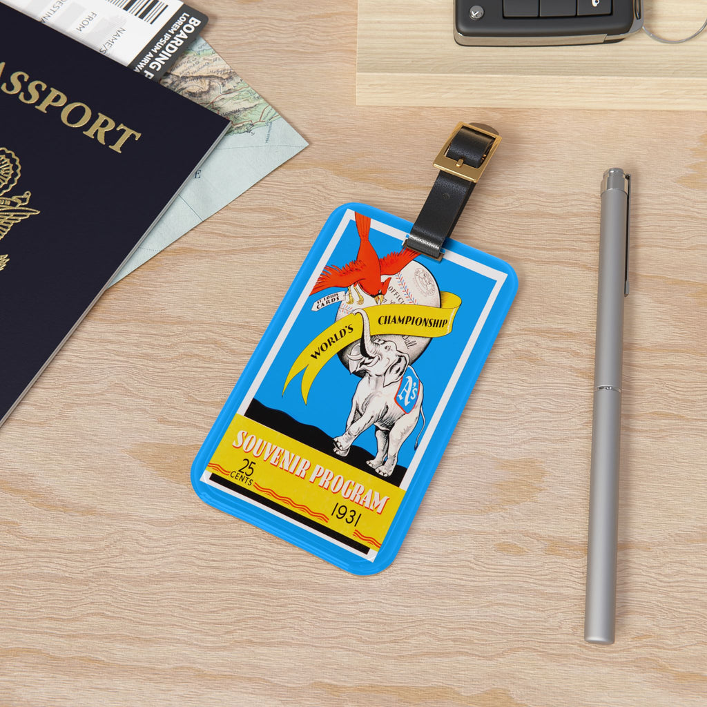 1931 World Series Athletics vs Cardinals Luggage Tag | Vintage Baseball Design