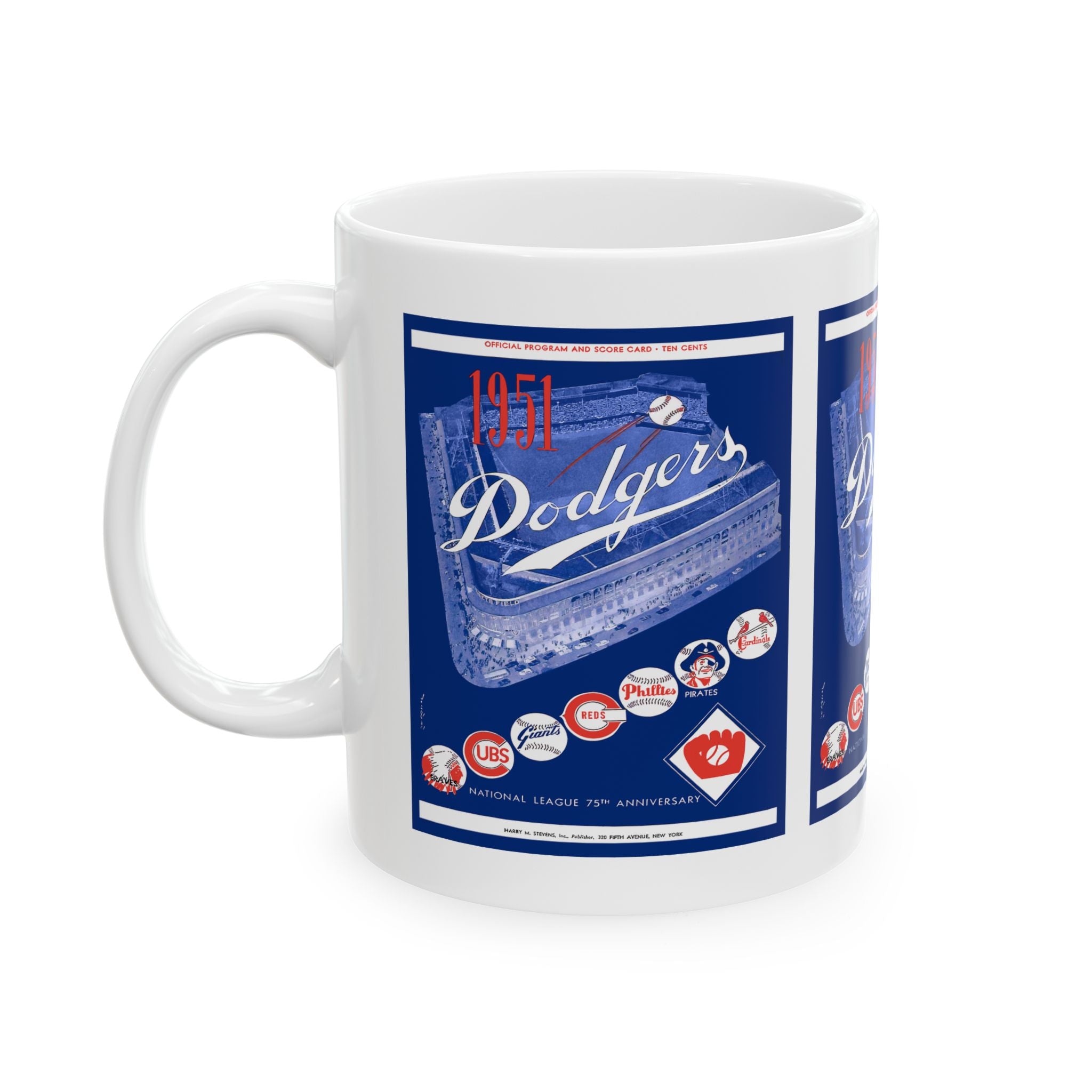 1951 Vintage Brooklyn Dodgers Baseball Program Cover - Ceramic Mug, 11oz