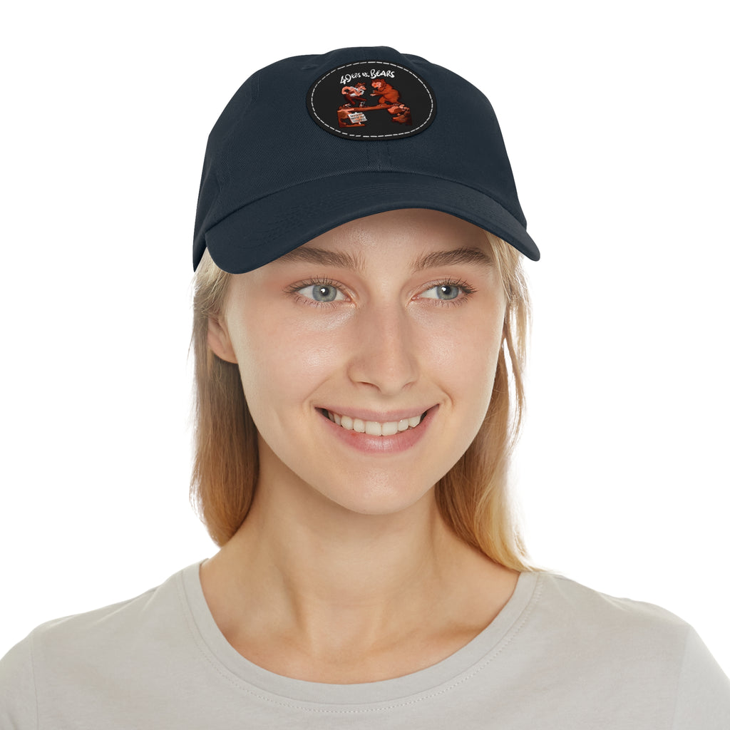 1955 Vintage Chicago Bears - San Francisco 49ers Football Program Cover - Dad Hat with Leather Patch (Round)