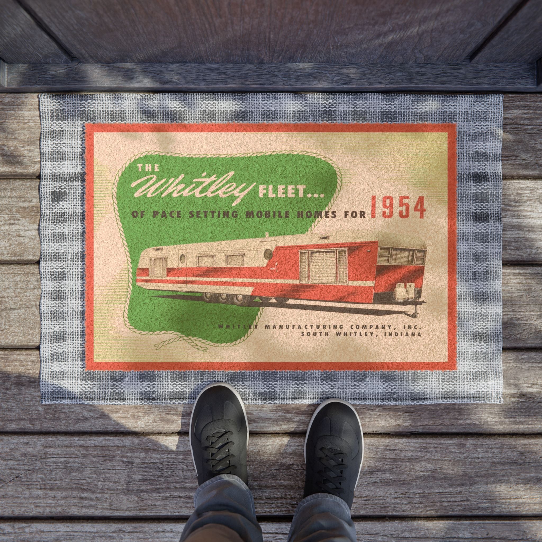 Vintage 1954 Whitley Trailer RV Doormat