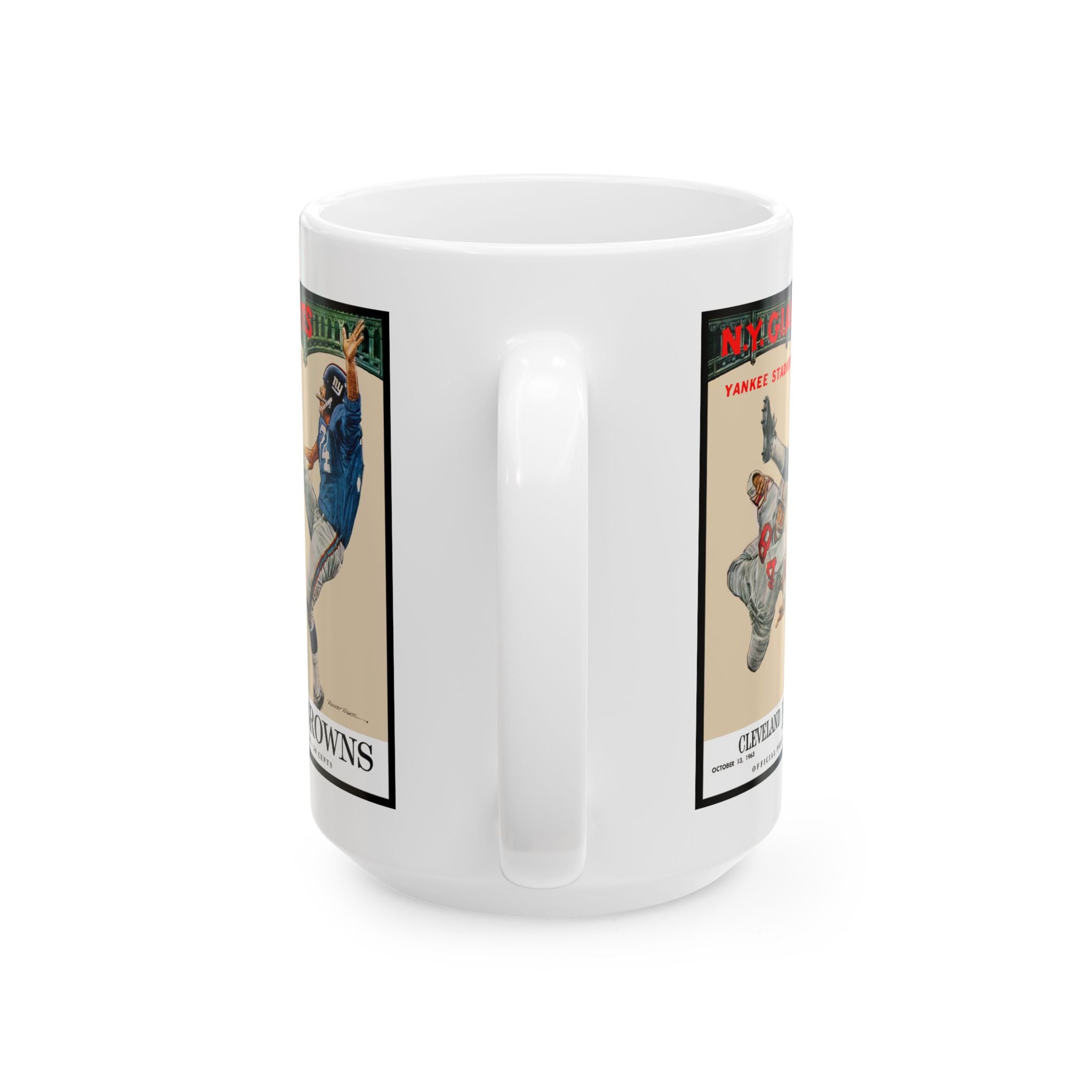 Ceramic Mug, 1963 New York Giants Football Cleveland Browns, Coffee Cup, Tea Mug, Sports Fan Gift, Vintage Football Memorabilia,Retro Design