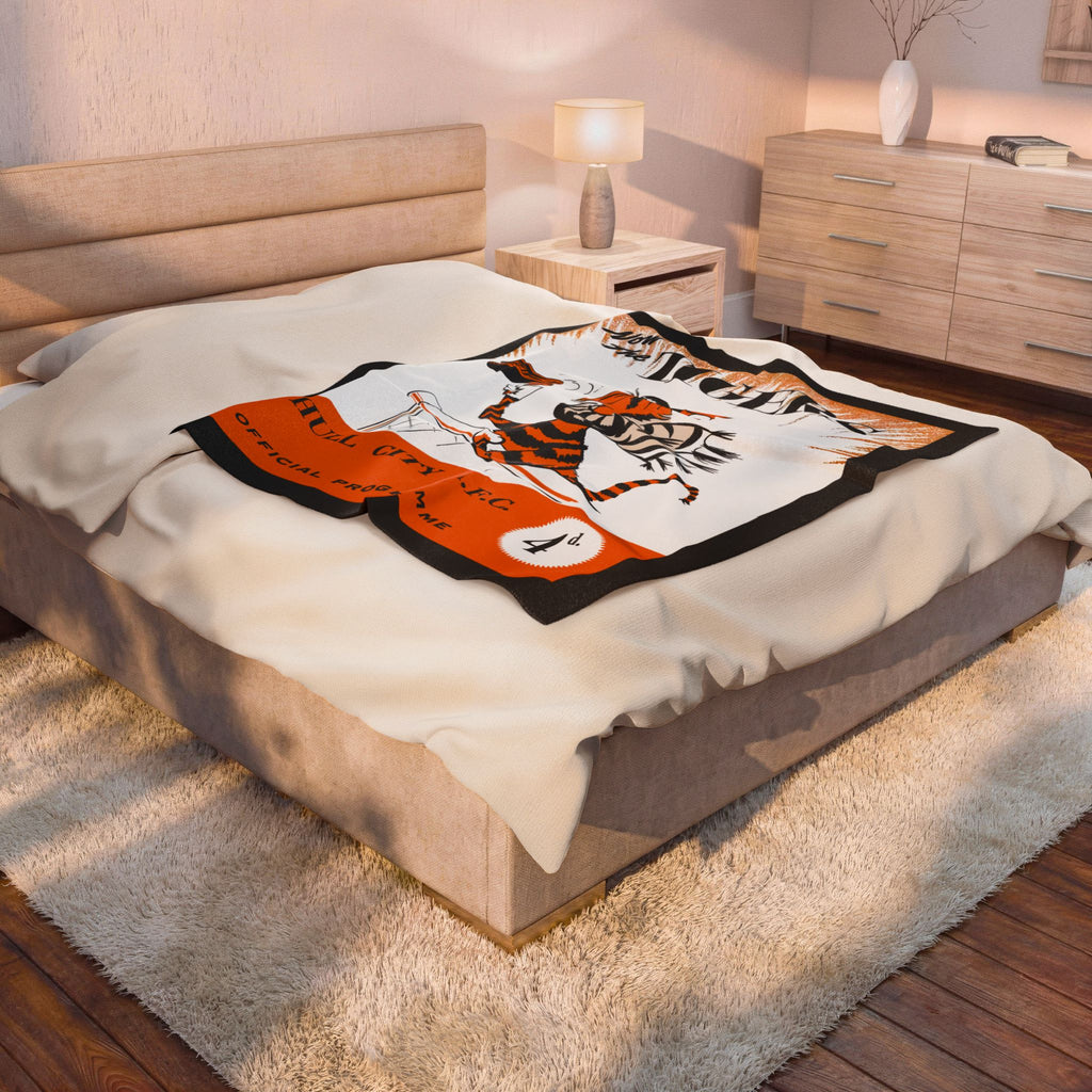 1956 Hull City AFC Football Velveteen Plush Blanket | Retro Football Memorabilia
