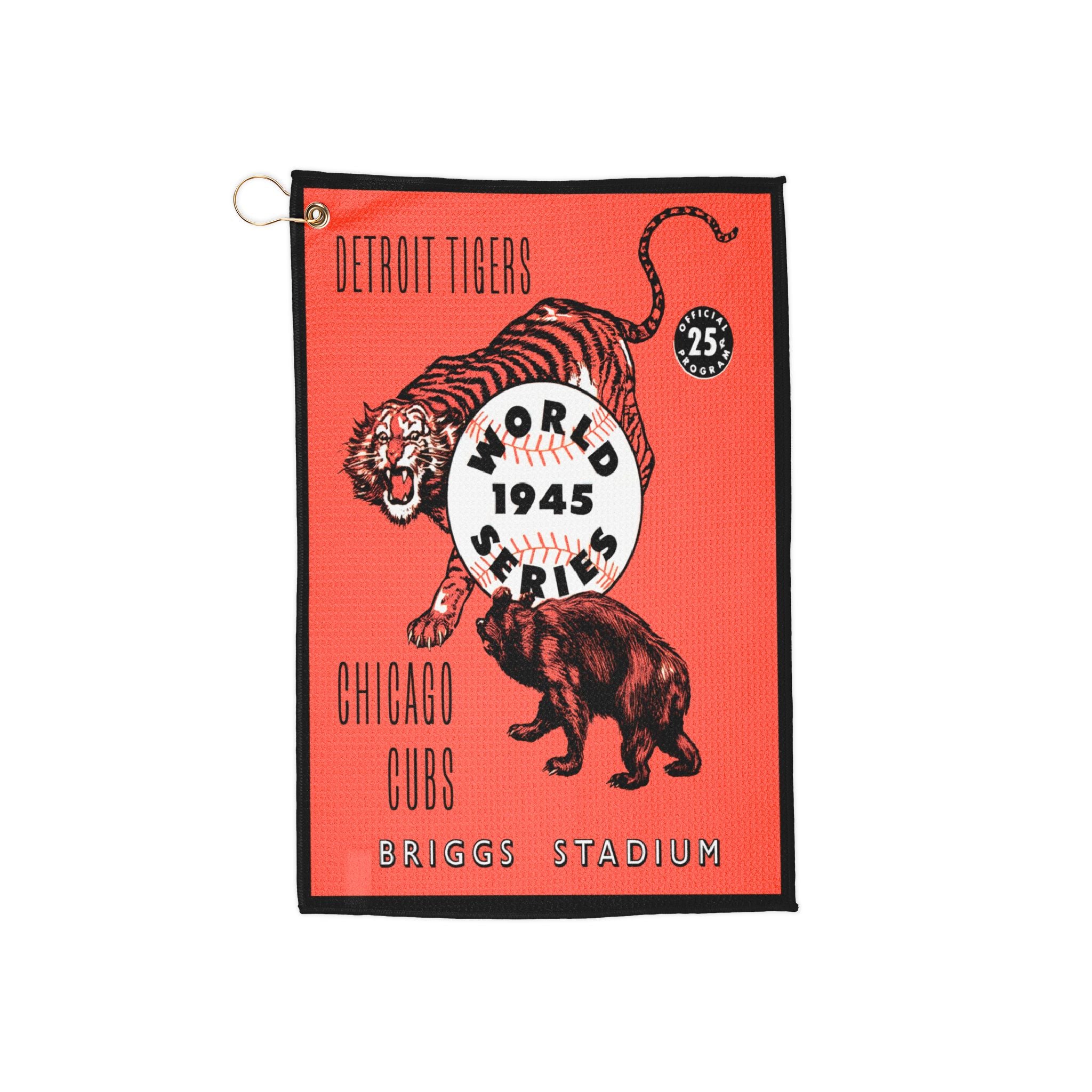 Vintage 1945 Baseball World Series Cubs-Tigers Golf Towels, Sports Fan Gift, Golf Accessories, Retro Sports Towel, Golf Tournament