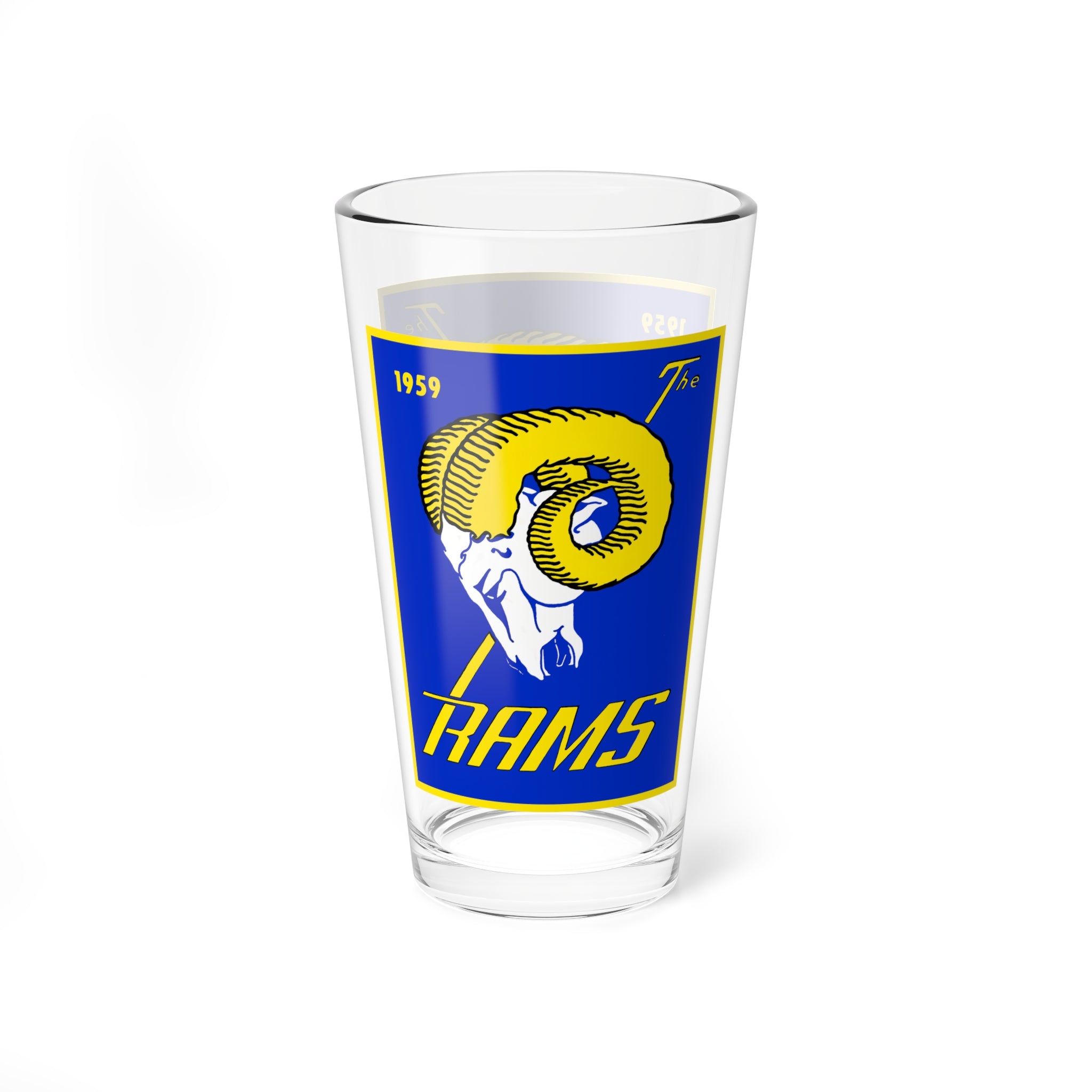 1959 Football Yearbook Mixing Glass, 16oz - Los Angeles Rams Memorabilia, Vintage Sports Barware, Sports Fan Gift, Father's Day Present