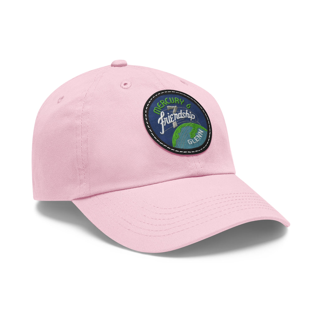 NASA - Mercury 6 - Friendship 7 Flight Patch - Dad Hat with Leather Patch (Round)