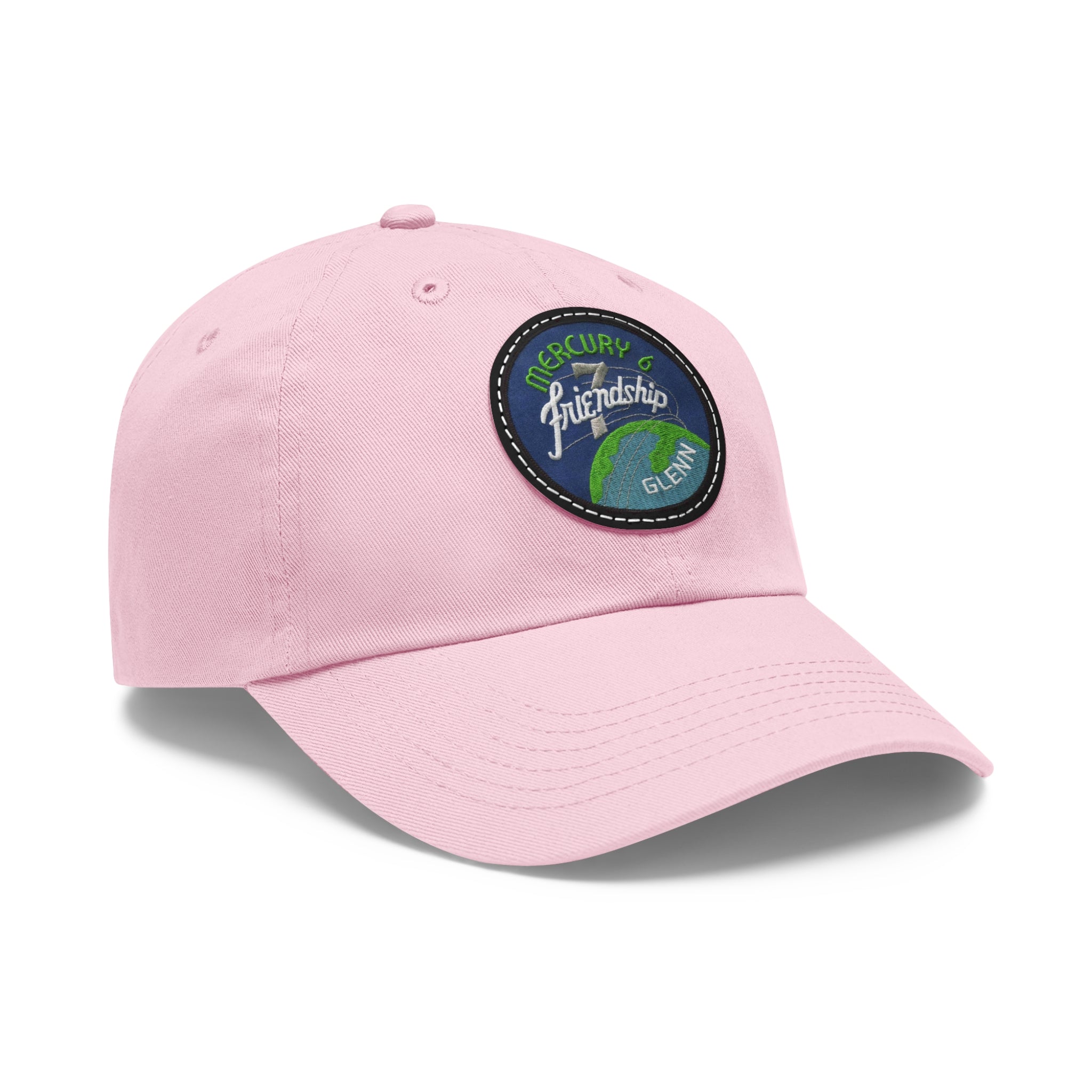 NASA - Mercury 6 - Friendship 7 Flight Patch - Dad Hat with Leather Patch (Round)