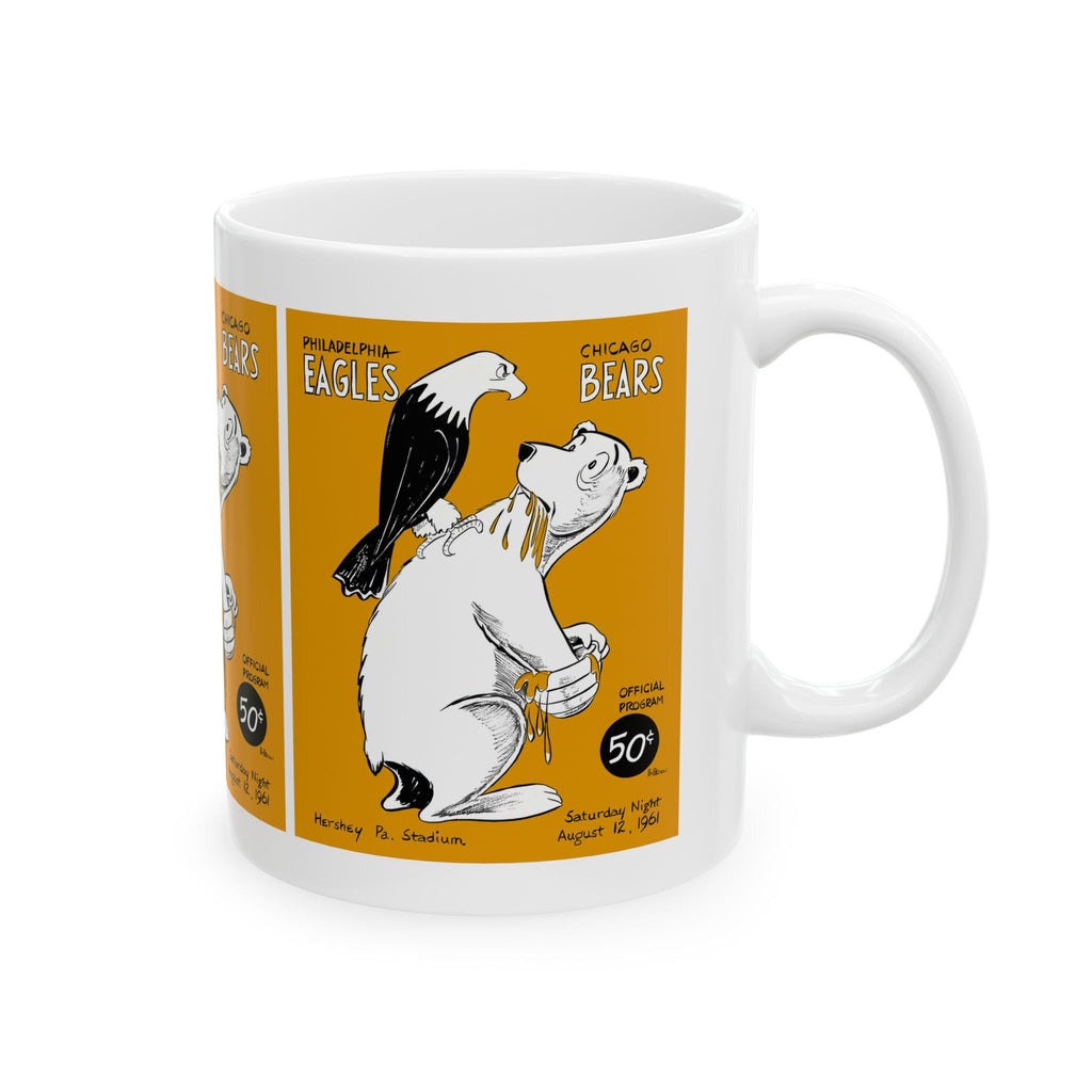 Retro Football Ceramic Mug, 1961 Eagles Bears, Sports Fan Gift, Coffee Cup, Tea Mug, Football Lover Mug, Football
