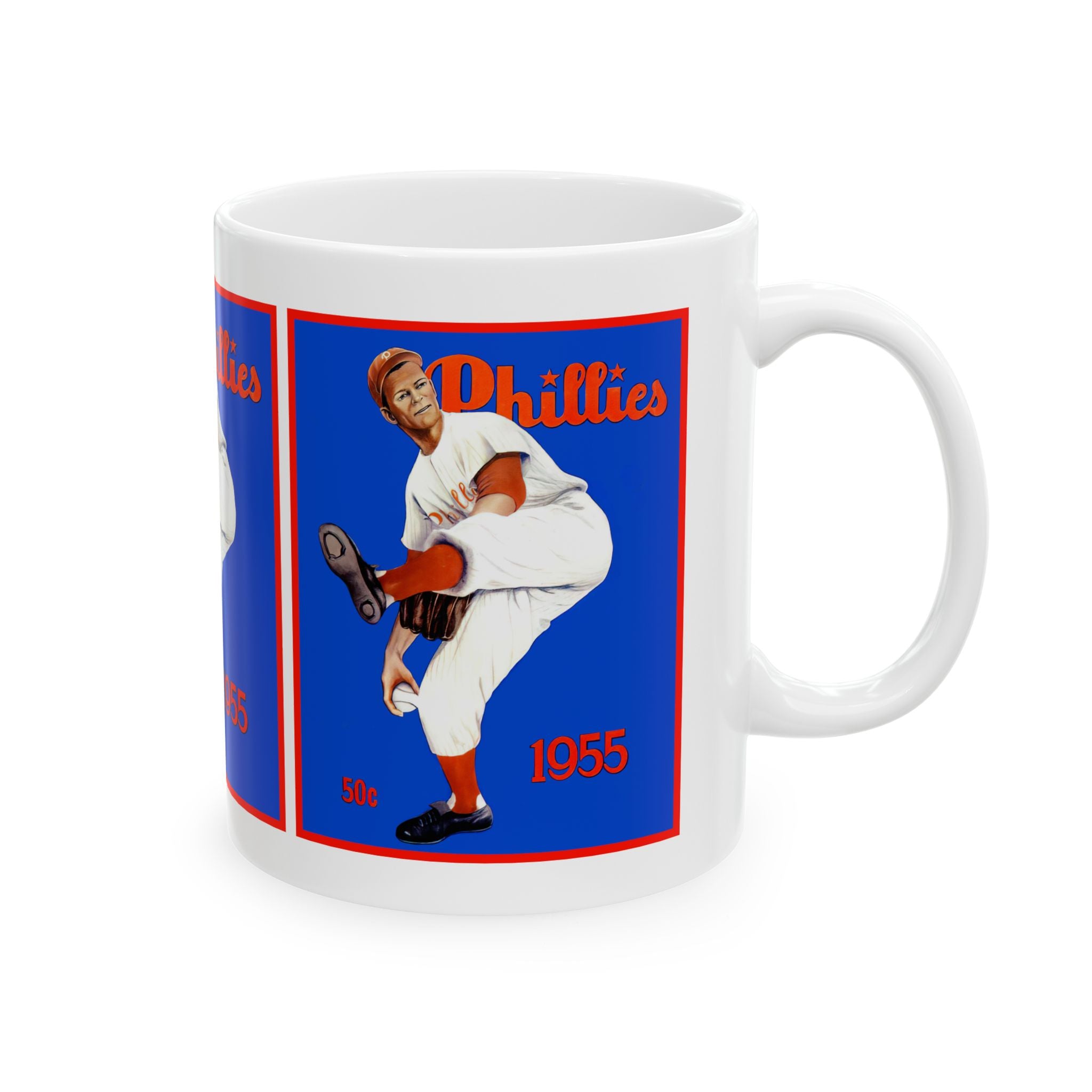 Ceramic Mug, 1955 Baseball Philadelphia Phillies Yearbook, Vintage Sports Fan Gift, Coffee Cup, Tea Mug, Baseball Lover Gift, Phillies