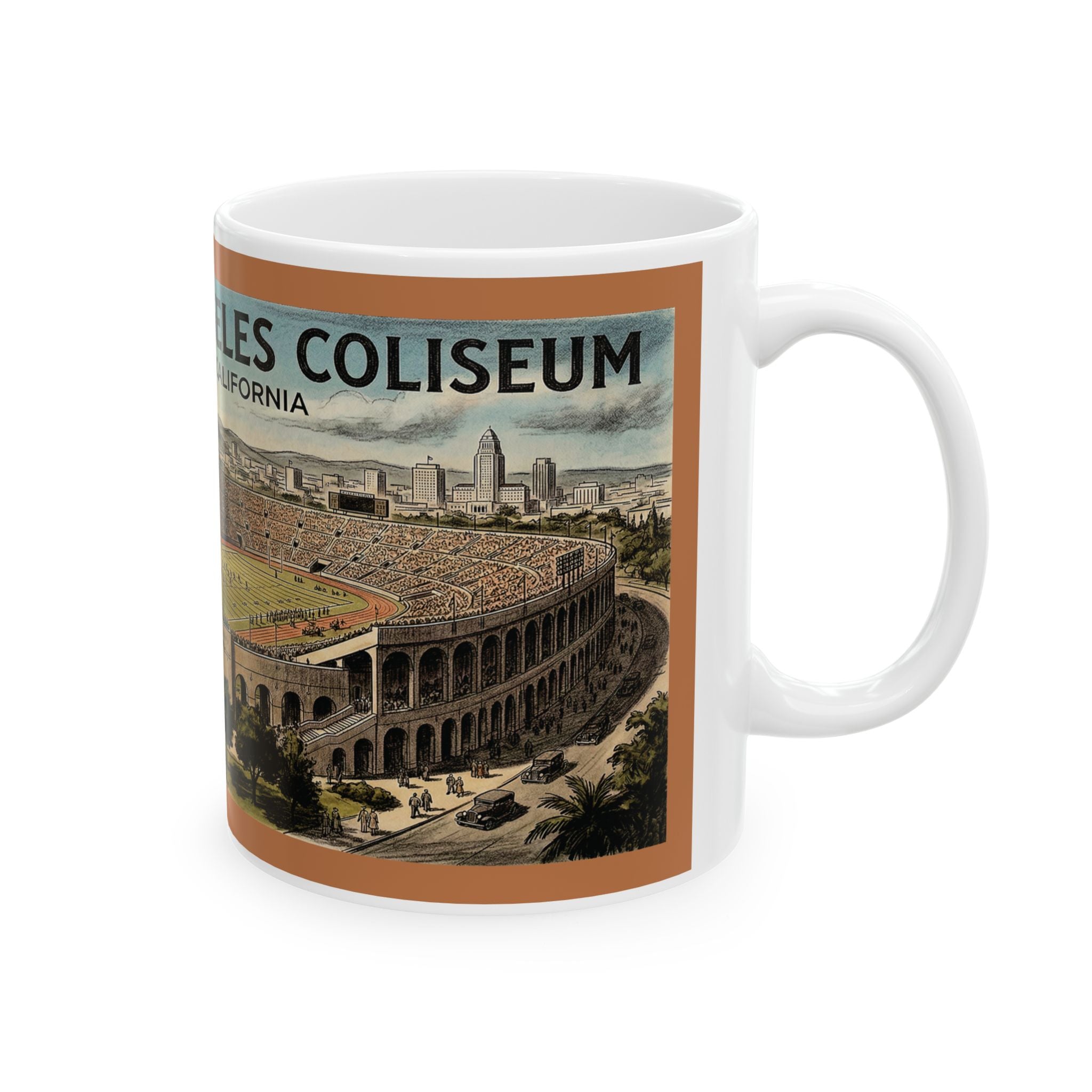 Vintage Los Angeles Coliseum Drawing Mug 11oz and 15oz