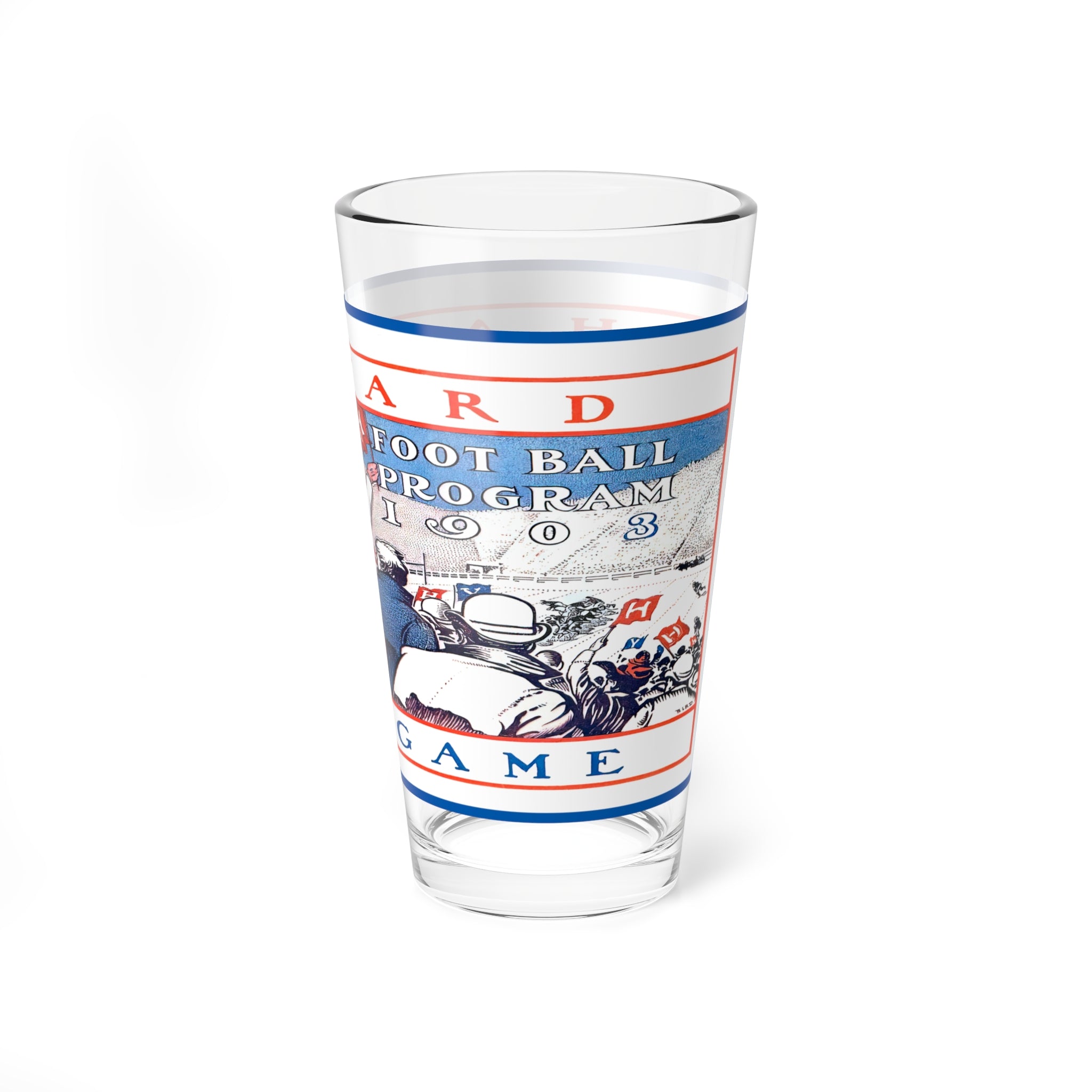 Mixing Glass, 16oz - Vintage 1903 Harvard-Yale Football Drinkware, Cocktail Glassware, Barware, Home Bar Decor, Gift for Sports Fans