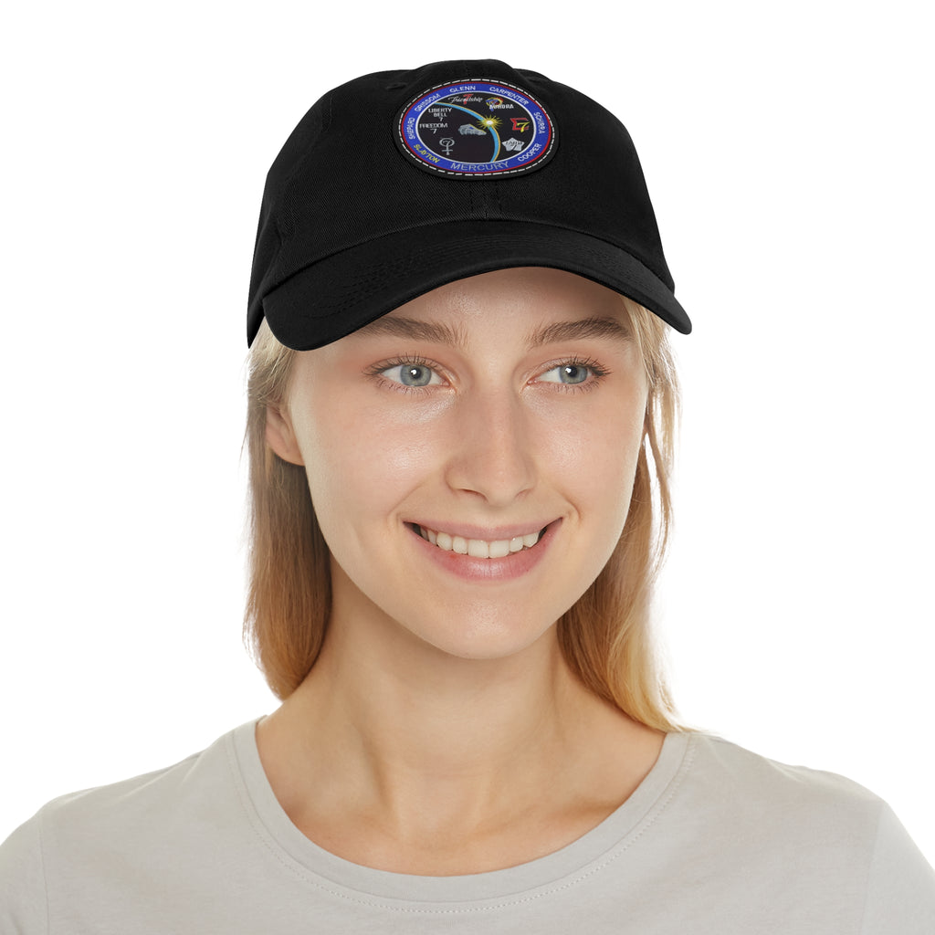 NASA Mercury Program - Flight Patch - Dad Hat with Leather Patch (Round)