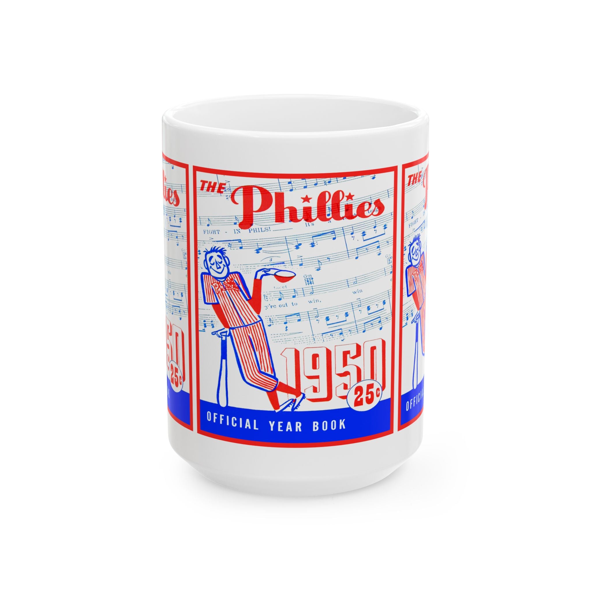 Vintage 1950 Philadelphia Phillies Baseball Ceramic Mug, Sports Fan Gift, Coffee Cup, Baseball Team Memorabilia, Baseball Collector's Item,