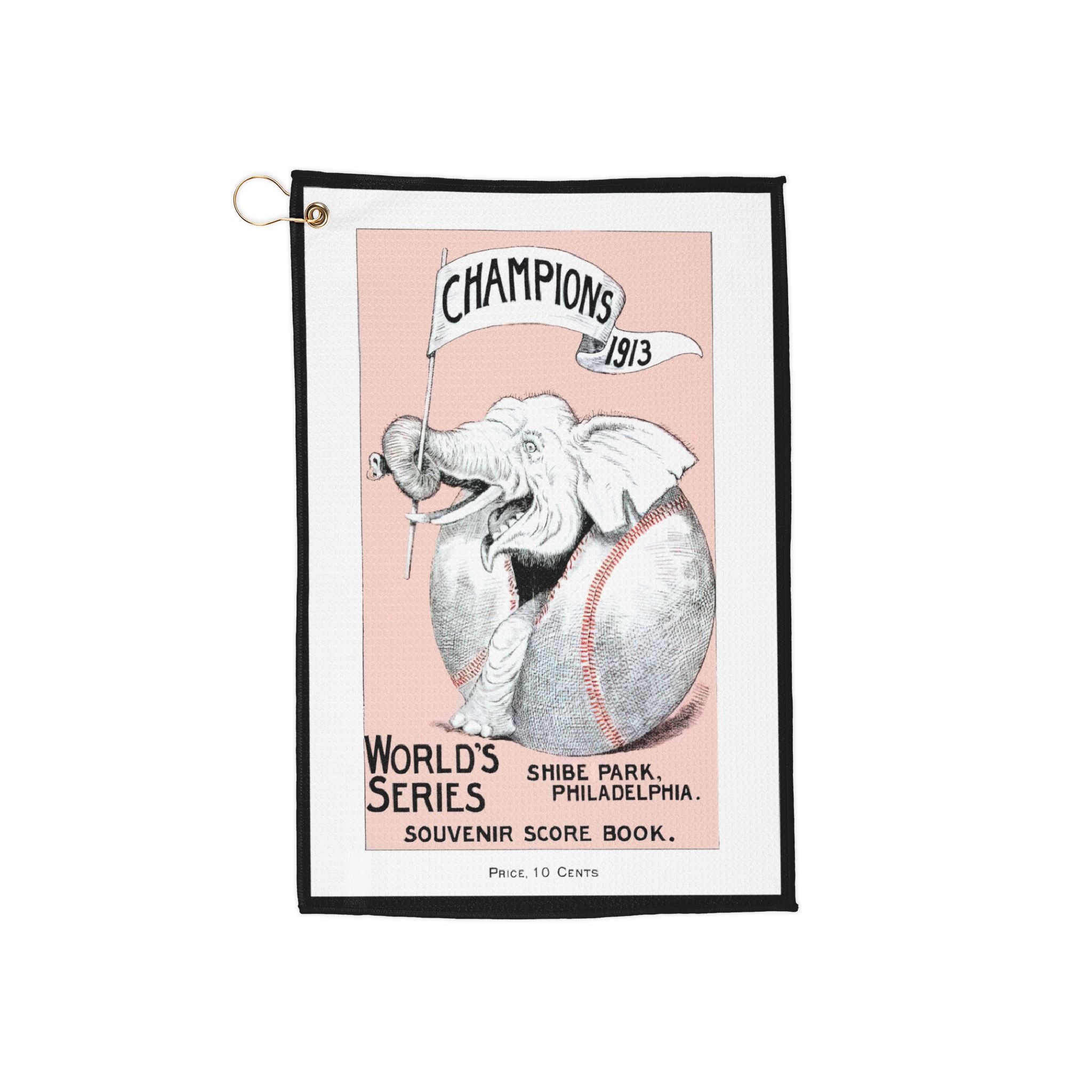 1913 World Series Baseball Graphic Golf Towel | Philadelphia Athletics vs New York Giants