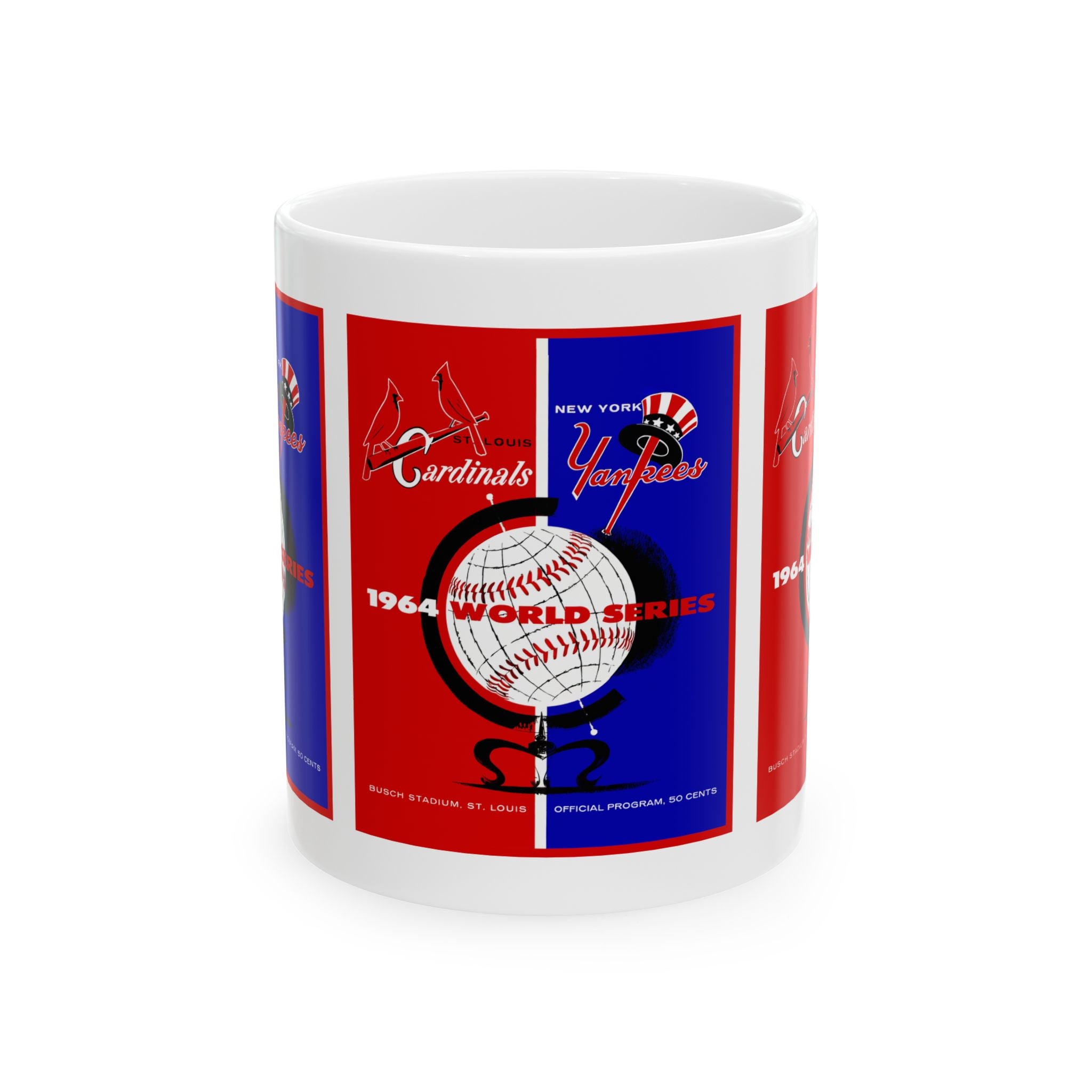 1964 Vintage New York Yankees - St Louis Cardinals - World Series Program Cover - Ceramic Mug, 11oz