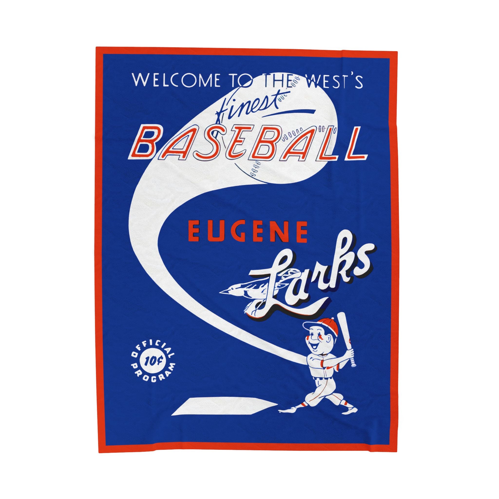 Velveteen Plush Blanket, 1950 Vintage Eugene Larks Far West League Baseball, Throw Blanket, Home Decor, Gift, Cozy Blanket, Baseball Fan,