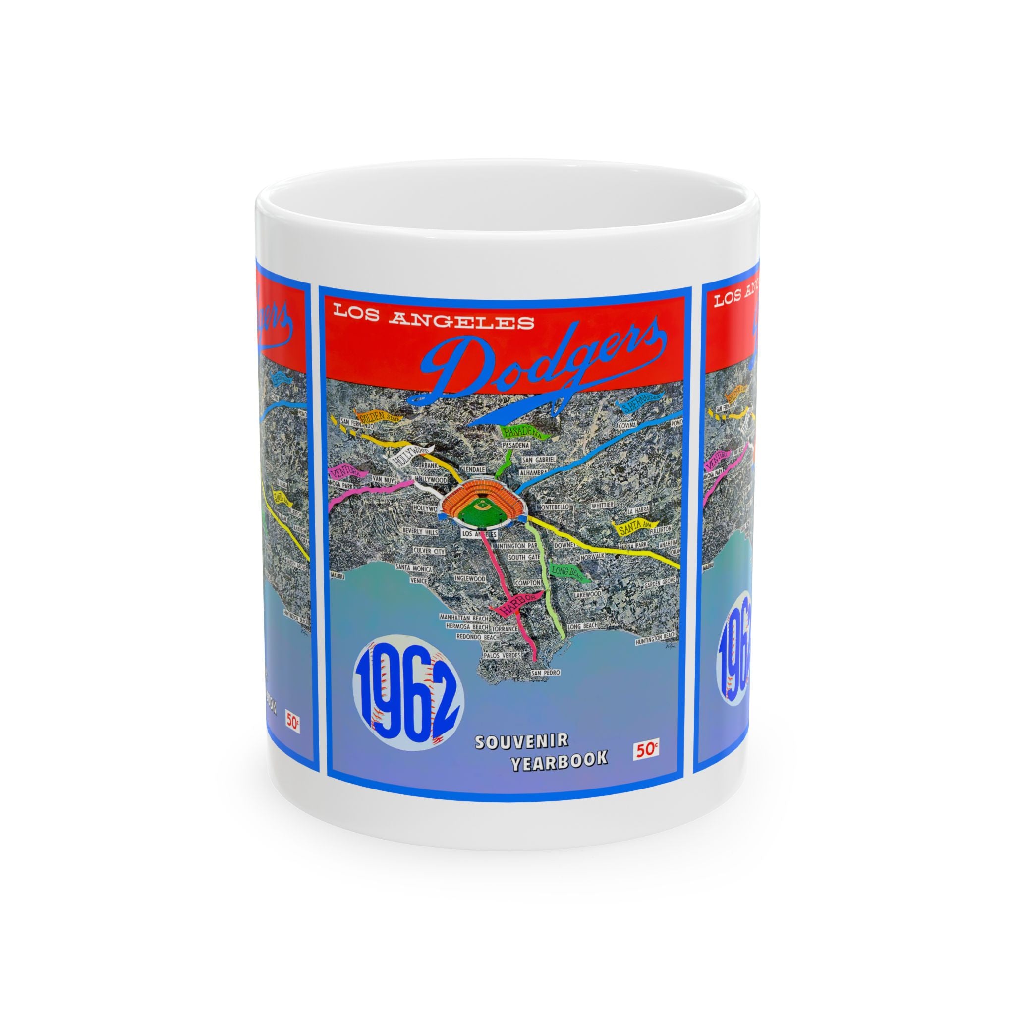 Baseball Dodgers Yearbook Ceramic Mug, 1962 Sports Fan Gift, Vintage Baseball Memorabilia Cup, 11oz, 15oz, Baseball Lover Mug, Baseball