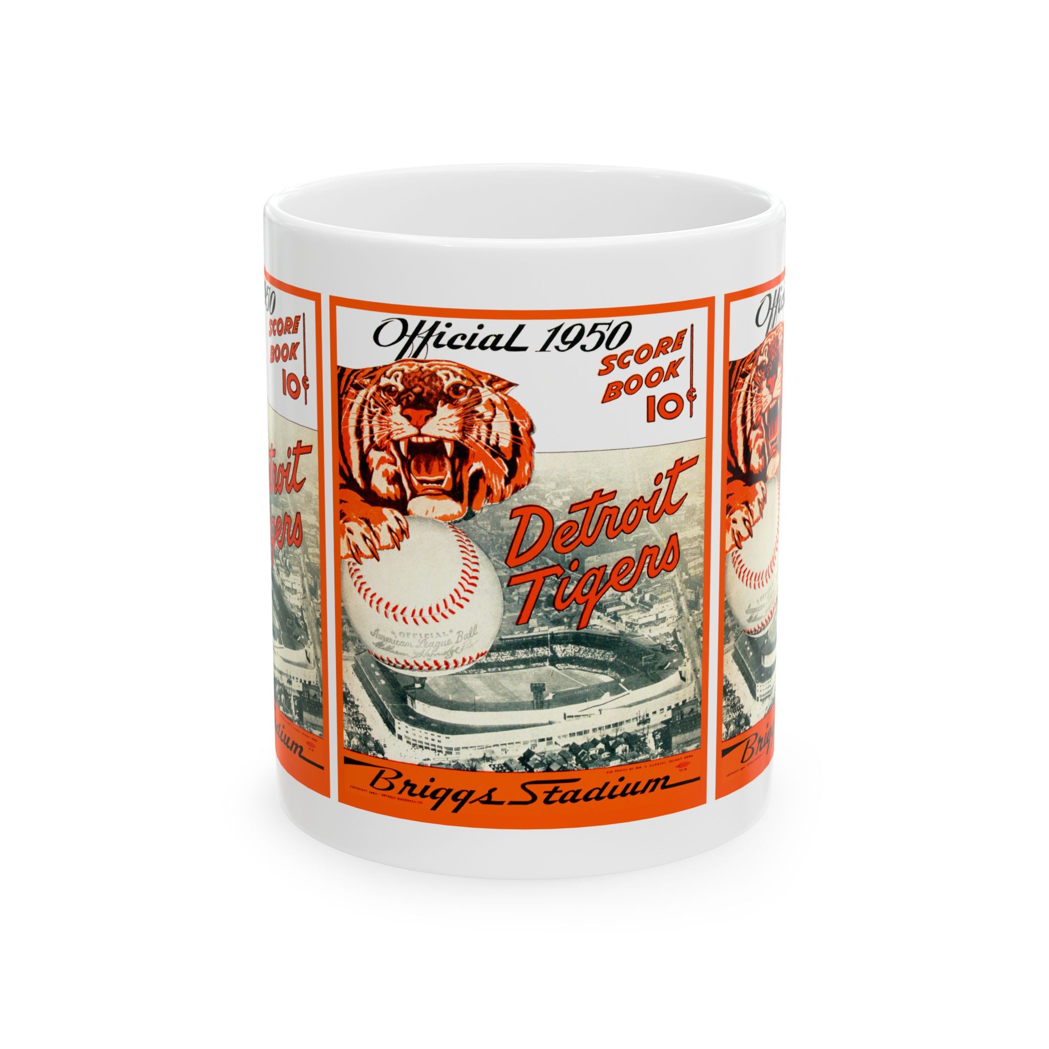 Detroit Tigers Baseball Ceramic Mug, Vintage Sports Fan Cup, Coffee Tea Mug, Gift for Baseball Lover, Retro Sports Memorabilia, Father's Day