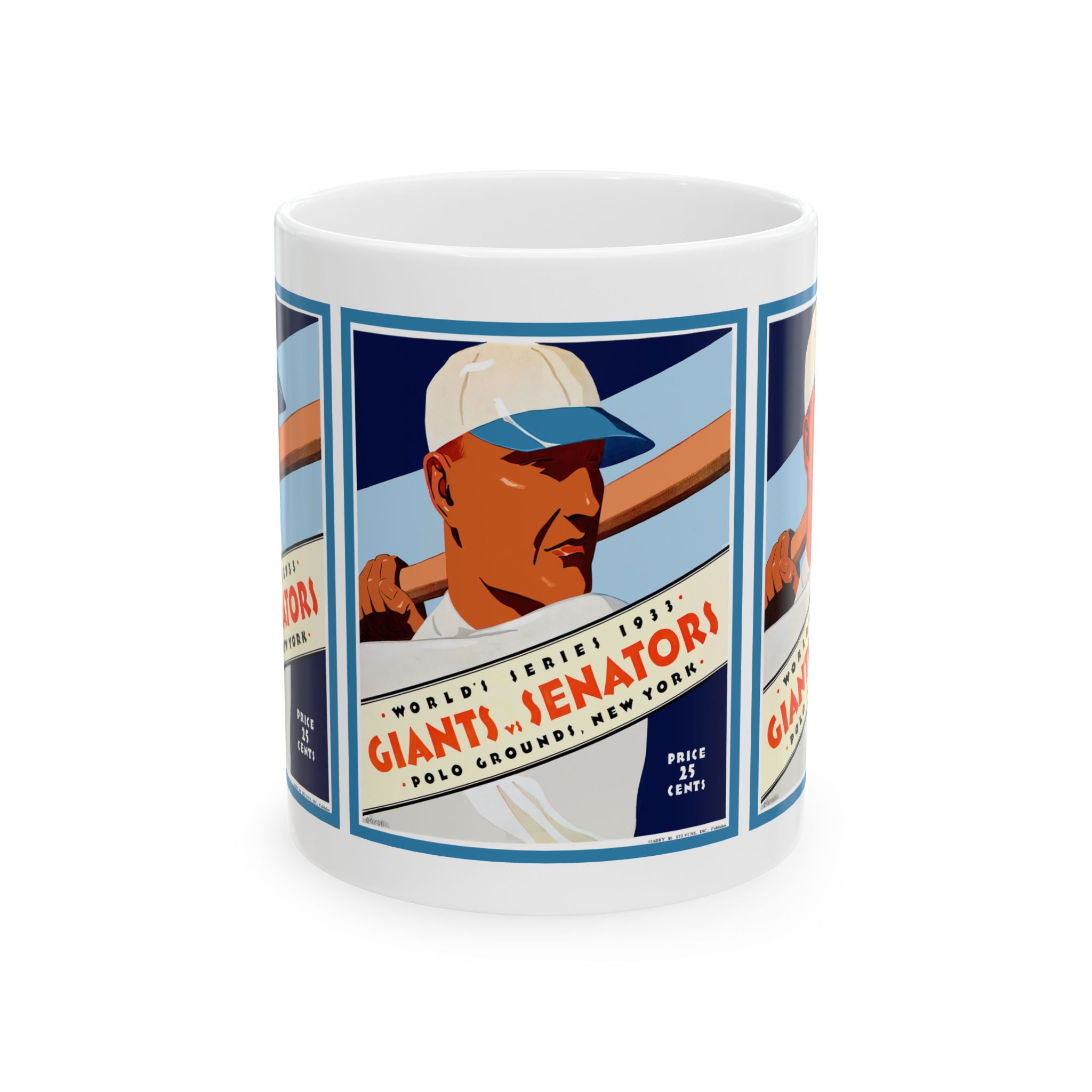 1933 Vintage New York Giants - Washington Senators World Series Program Cover - Ceramic Mug, 11oz