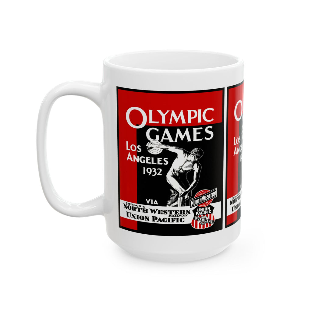 Vintage Olympic Games Ceramic Mug, 1932 Los Angeles Souvenir Cup, Sports Fan Gift, Retro Olympics Coffee Mug, Olympic Collectible Drinkware,