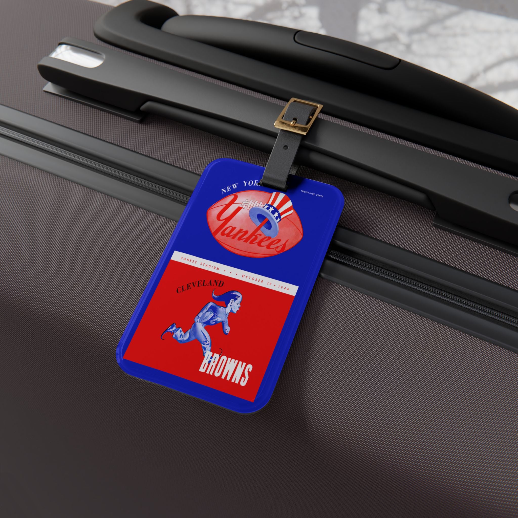 Vintage Football Luggage Tag — New York Yankees - Cleveland Browns