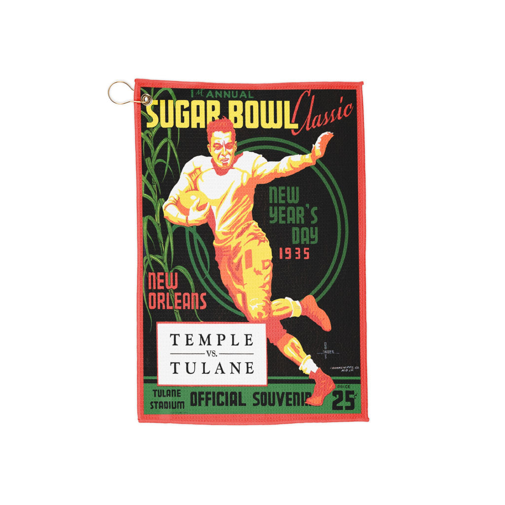 1935 Vintage Sugar Bowl Classic Football Program Cover - Temple-Tulane - Golf Towel