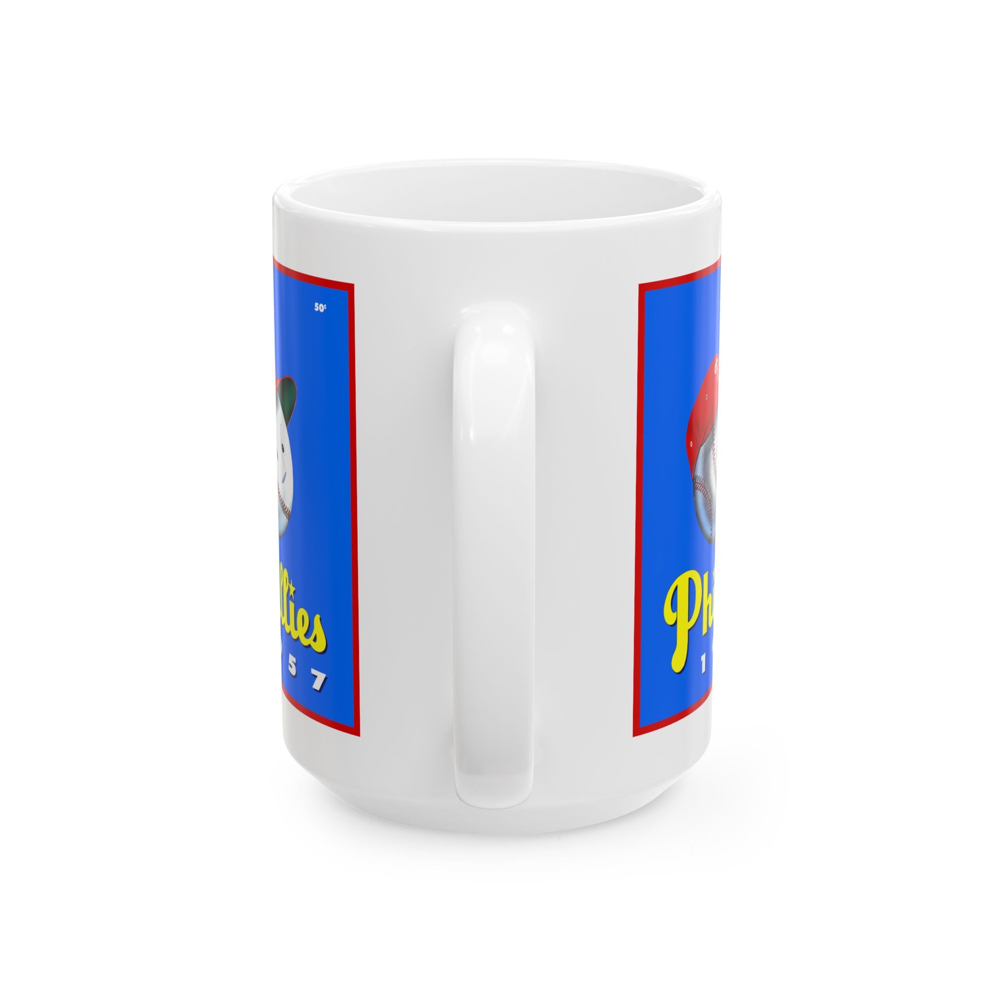 Vintage 1957 Baseball Philadelphia Phillies Yearbook Ceramic Mug, Sports Fan Gift, Coffee Cup, Baseball Memorabilia, Gift for Dad, Unique