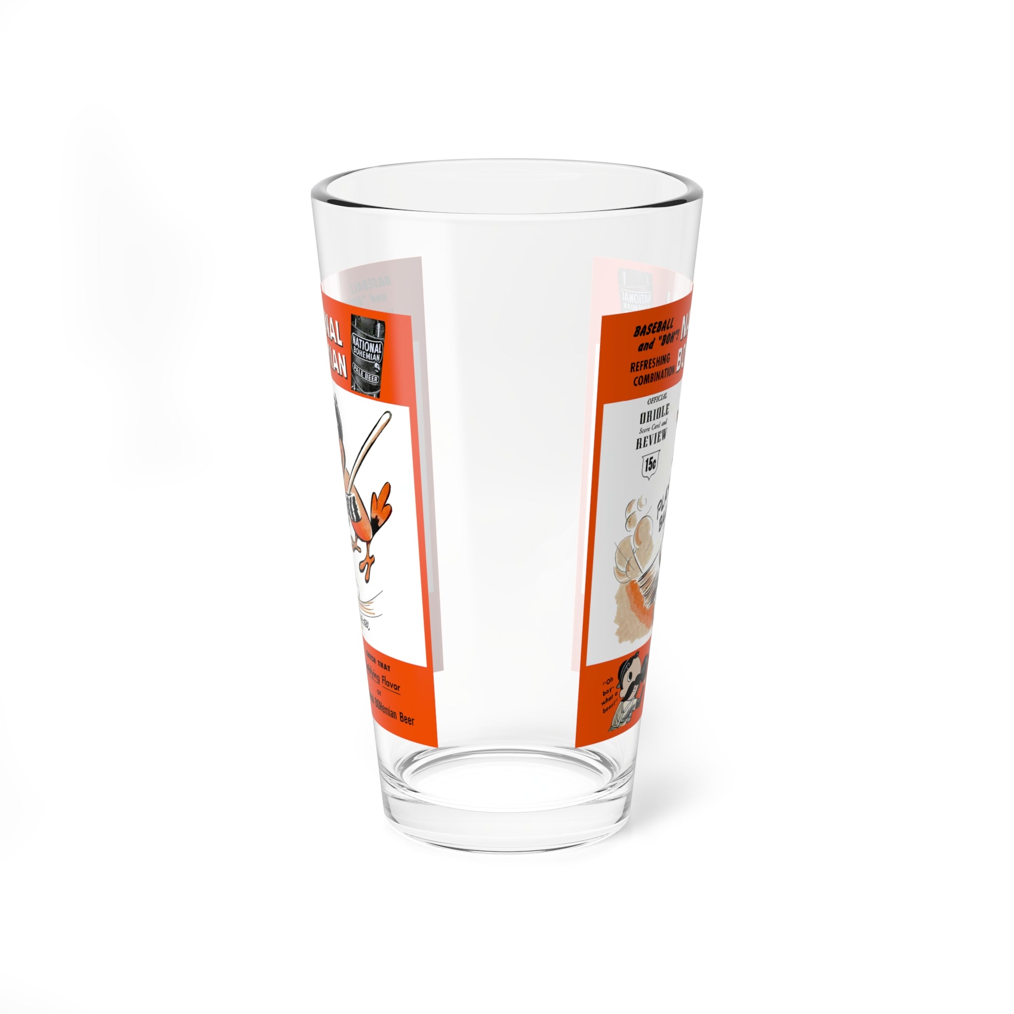 Mixing Glass, 16oz - 1955 Baseball Baltimore Orioles, Home Barware Gift, Baseball Fan Decor, Vintage Sports Glass, Orioles Memorabilia