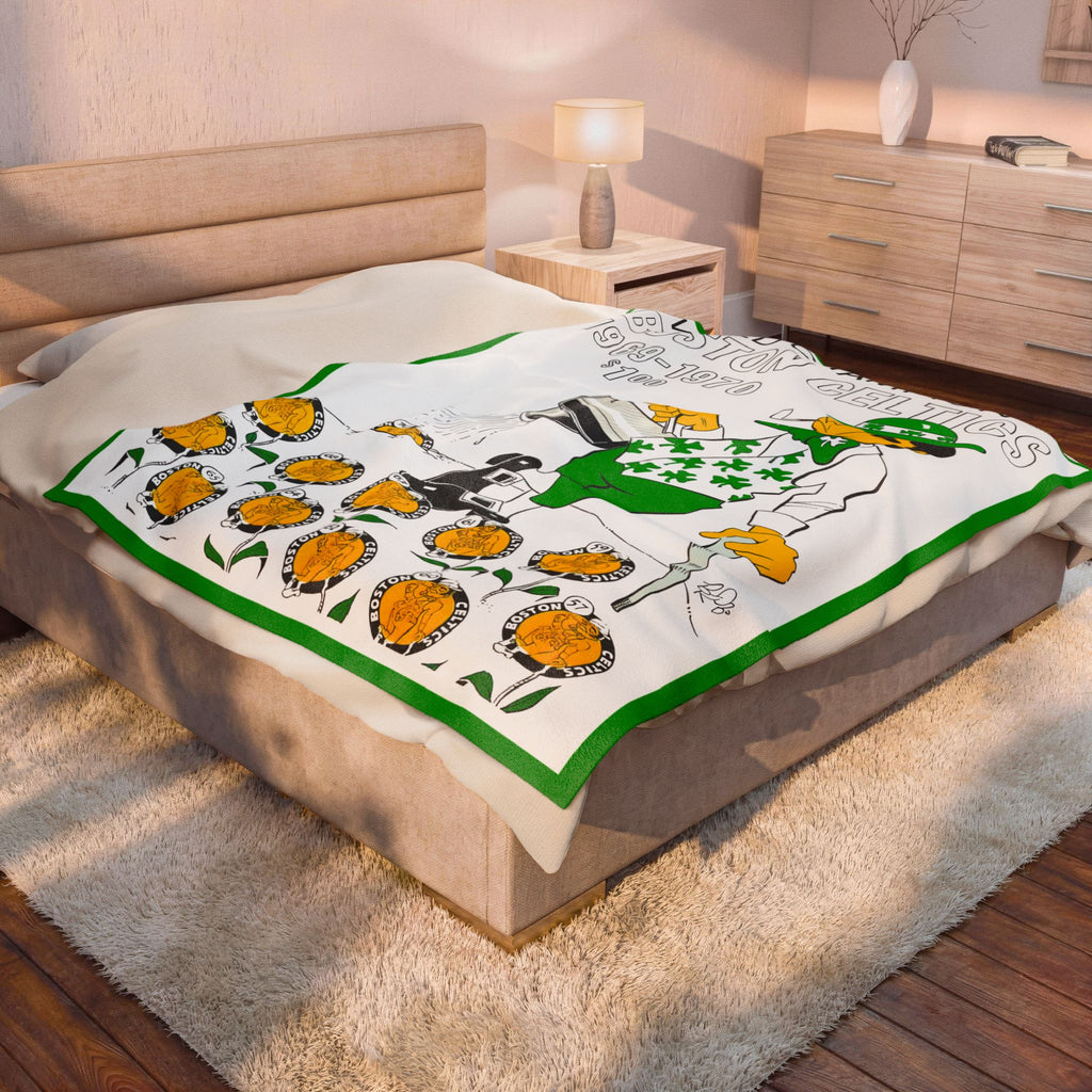 1969-1970 Boston Celtics Velveteen Plush Blanket – World Champion