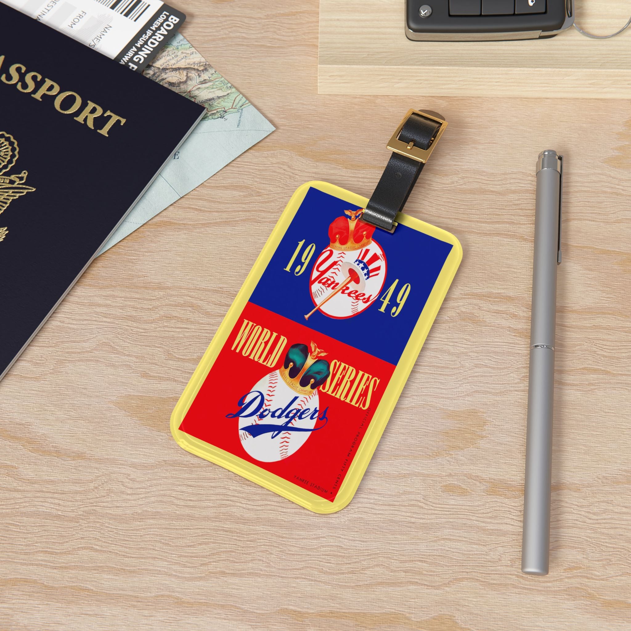 1949 Yankees vs Dodgers Baseball World Series Luggage Tag