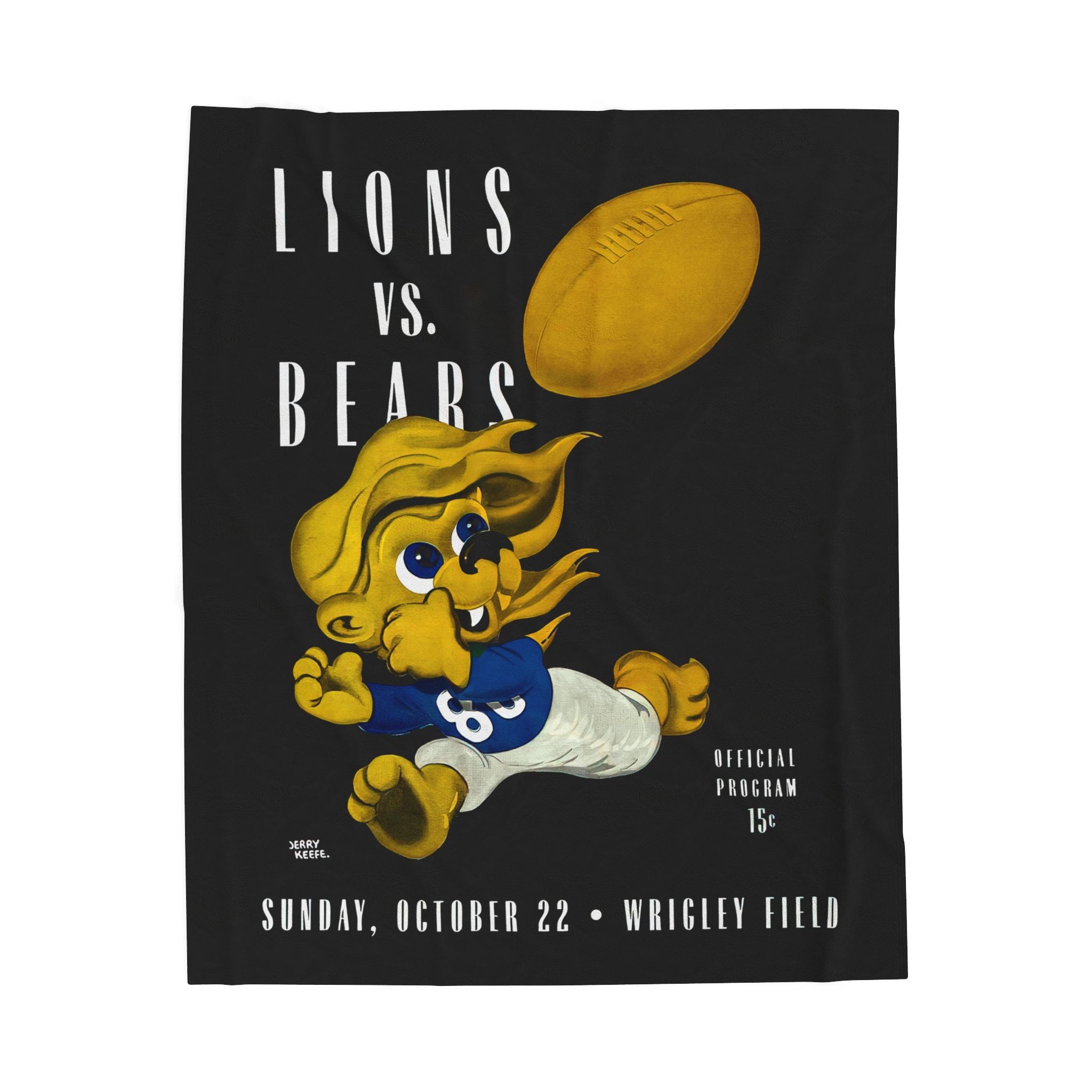 Velveteen Plush Blanket, 1944 Vintage Detroit Lions Football Program, Throw Blanket, Home Decor, Gift for Sports Fans, Game Day Blanket