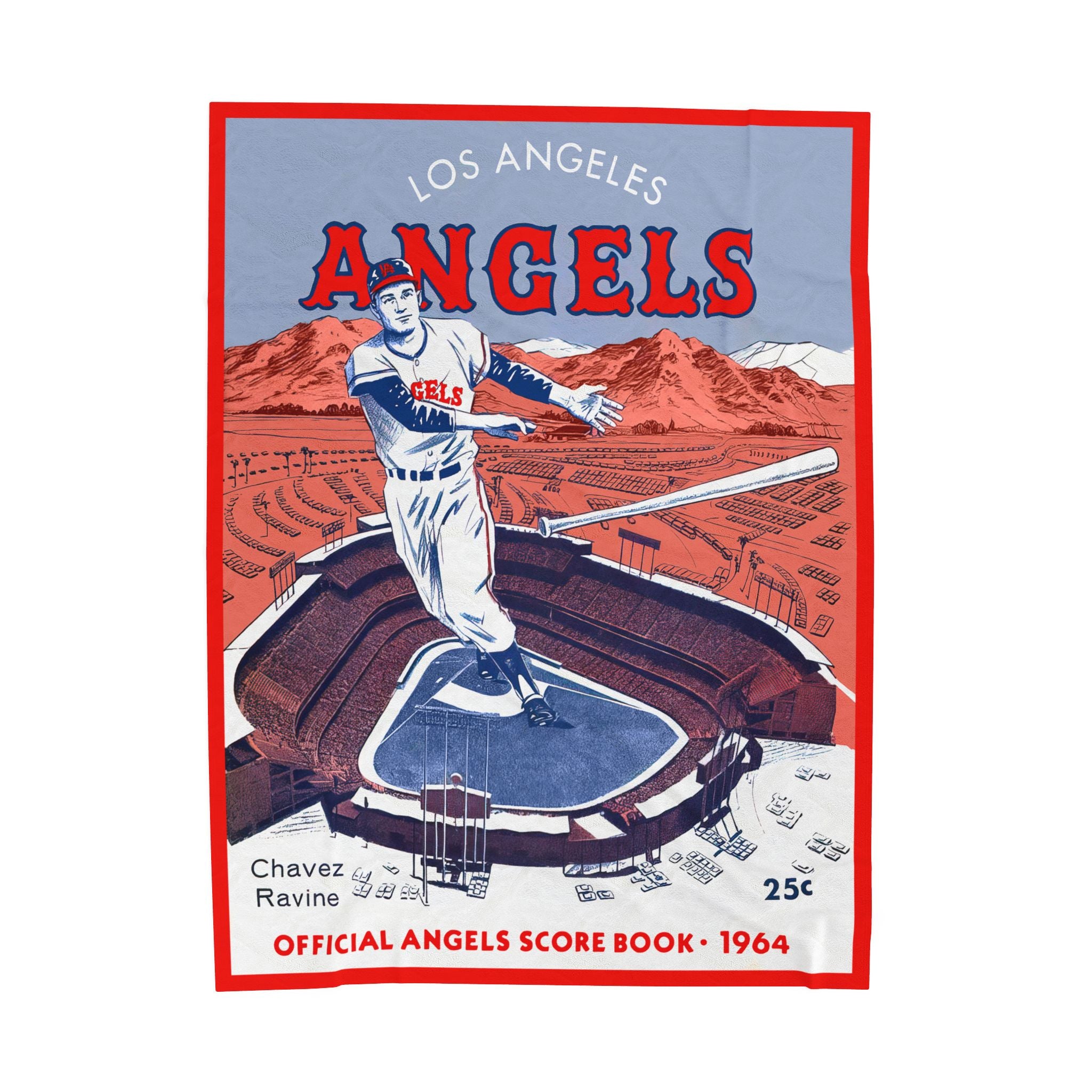 Velveteen Throw Blanket, 1964 Baseball Los Angeles Angels-Chavez Ravine, Cozy Sofa Couch Bed Decor, Gift for Baseball Fans, Baseball  Decor,