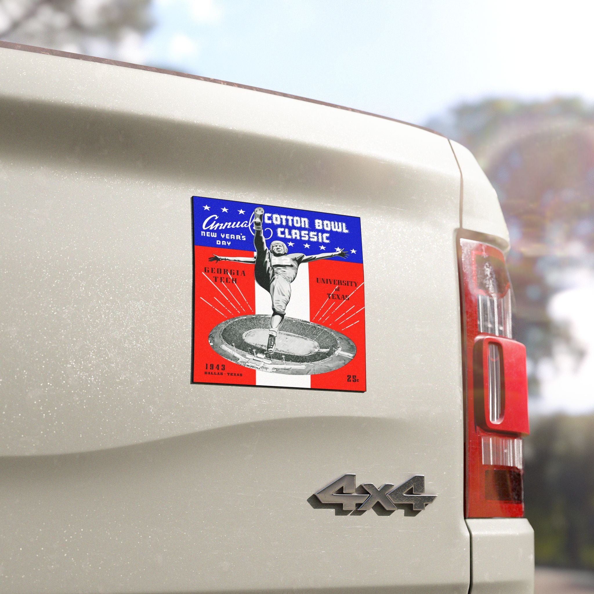 1943 Cotton Bowl Football Car Magnet — Texas vs. Georgia Tech