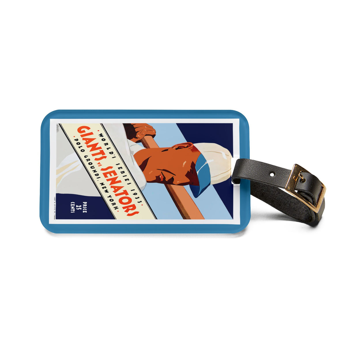 1933 Baseball World Series Giants - Senators Program Luggage Tag  - Retro Sports Travel ID