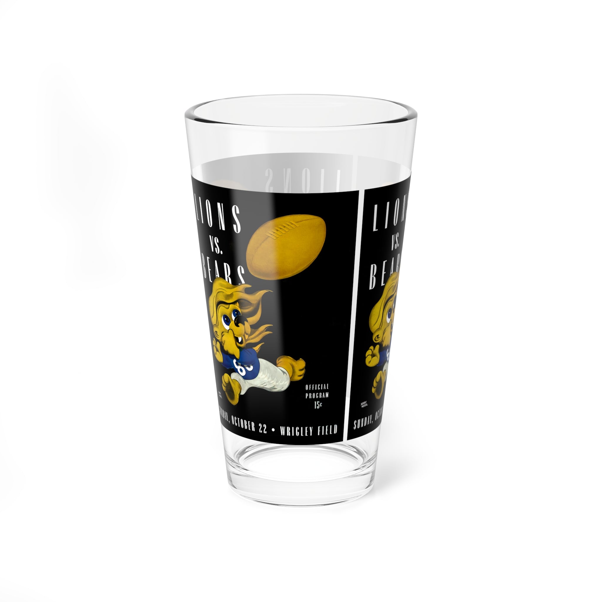 Mixing Glass, 16oz - 1944 Detroit Lions Football, Vintage Sports Barware, Cocktail Glassware, Retro Drinking Glass, Football Fan Gift,