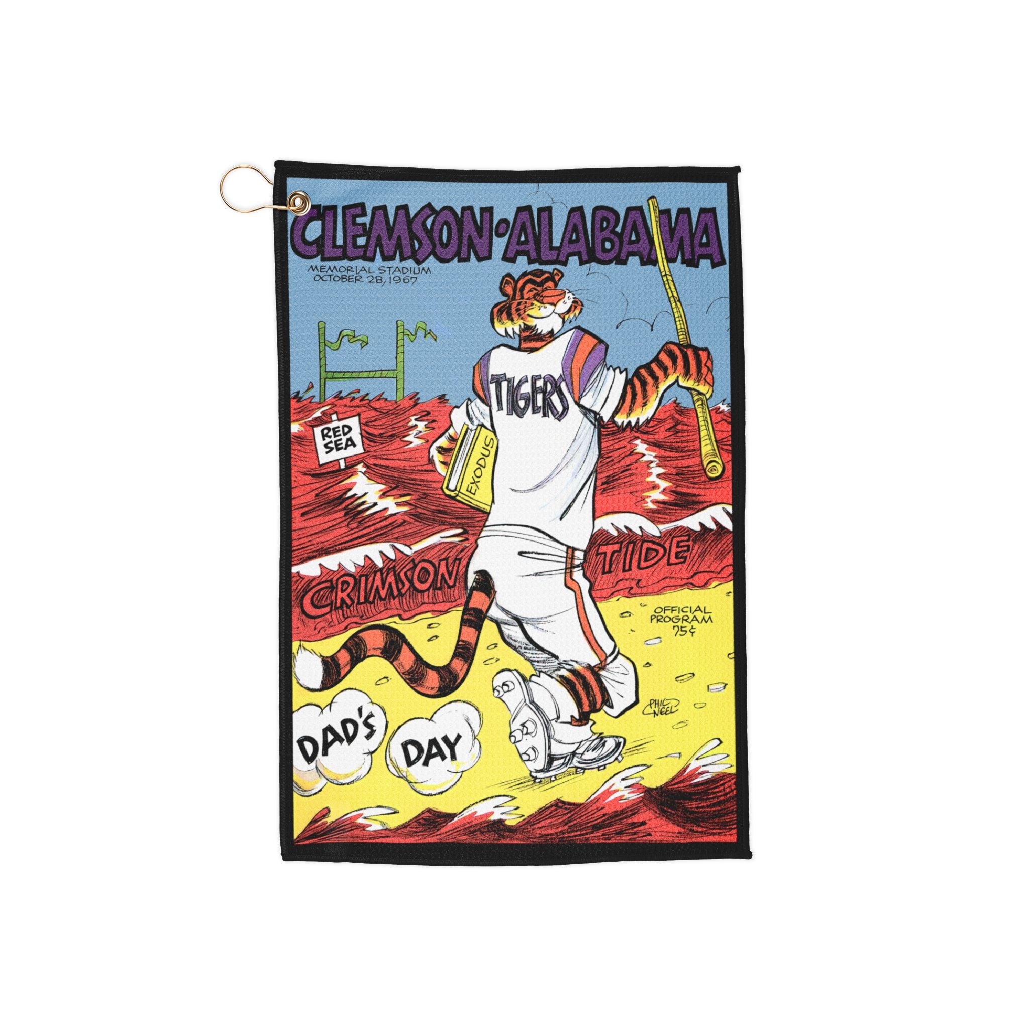 1967 Football Clemson-Alabama Golf Towel | Vintage Sports Memorabilia