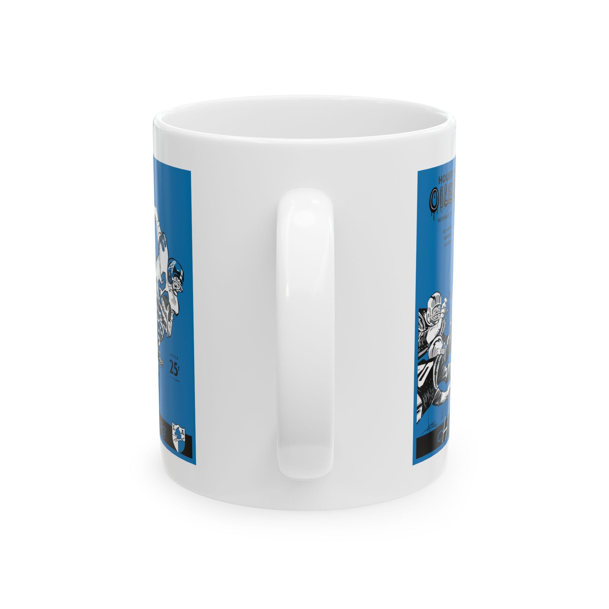 Vintage Football Ceramic Mug, 1960 Los Angeles Chargers Houston Oilers Coffee Cup, Sports Fan Gift, Football Memorabilia, Retro Game Day