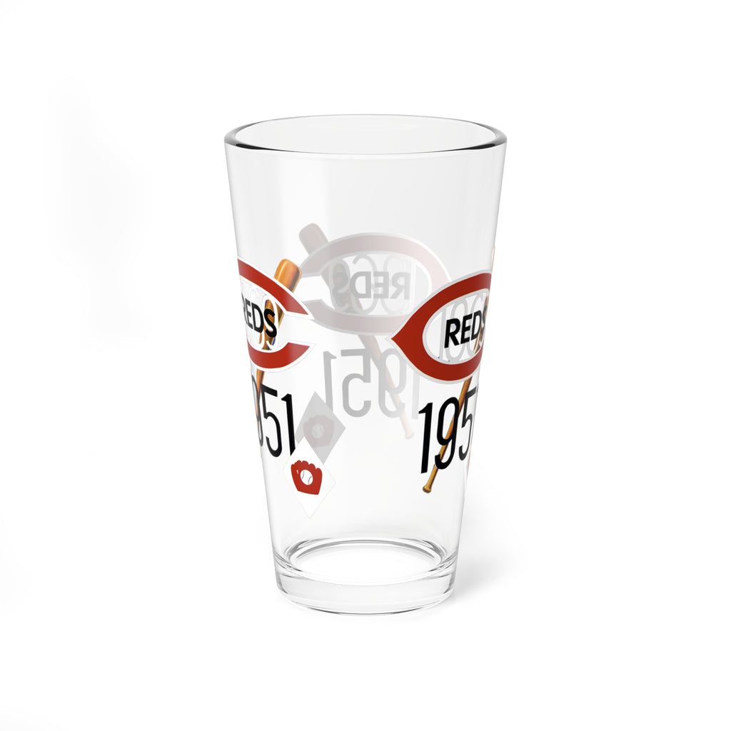 1951 Vintage Cincinnati Reds Baseball Yearbook Cover -  Pint Glass, 16oz