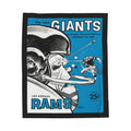 1961 Vintage Giants vs Rams Football Velveteen Plush Blanket — Retro Game Program Design