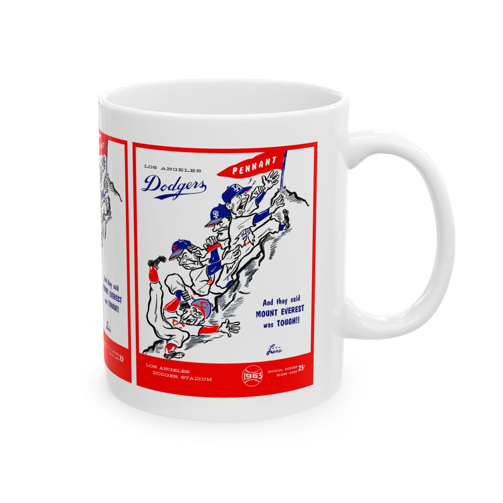1963 Baseball Dodgers Vintage Baseball Poster Ceramic Mug (11oz & 15oz)
