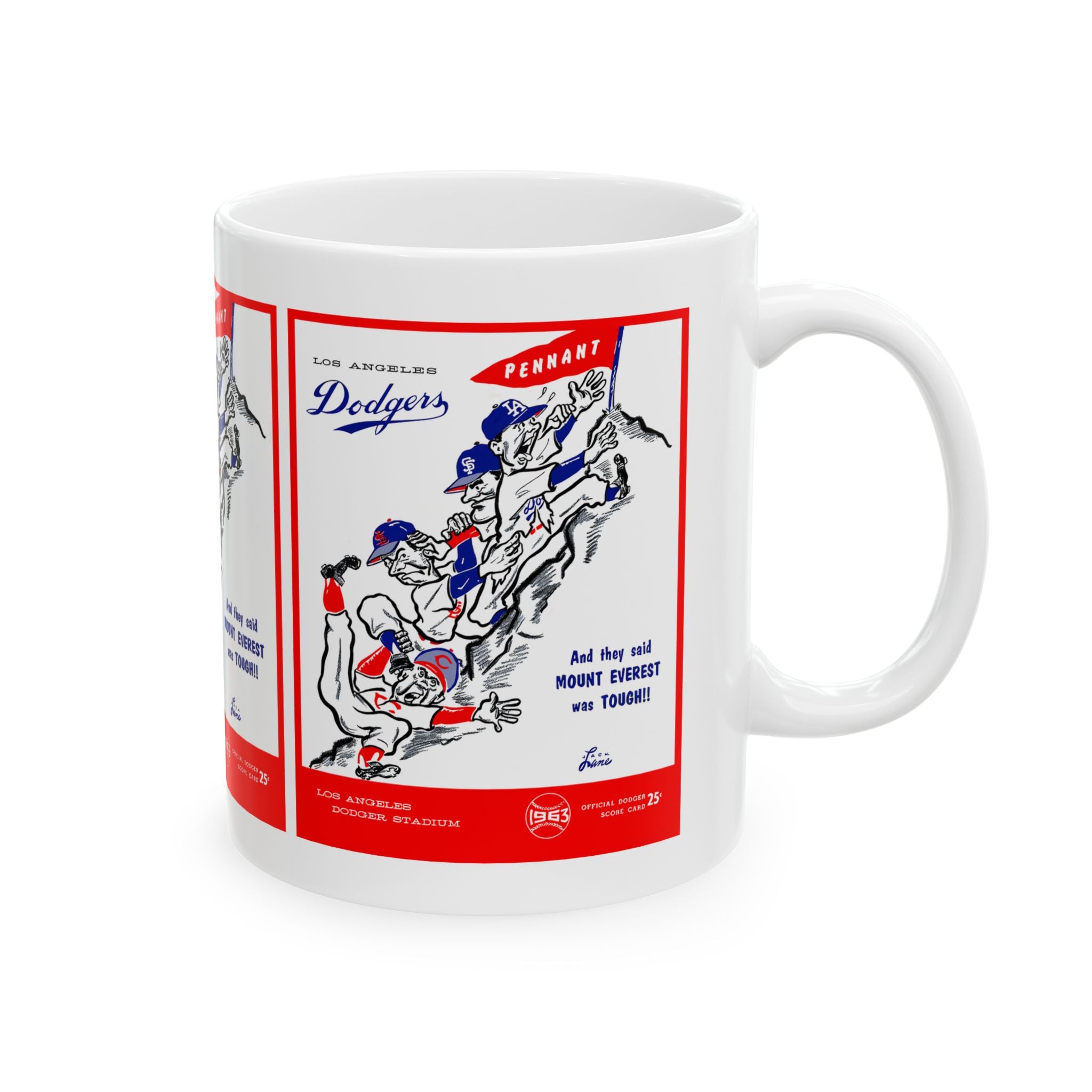 1963 Baseball Dodgers Vintage Baseball Poster Ceramic Mug (11oz & 15oz)