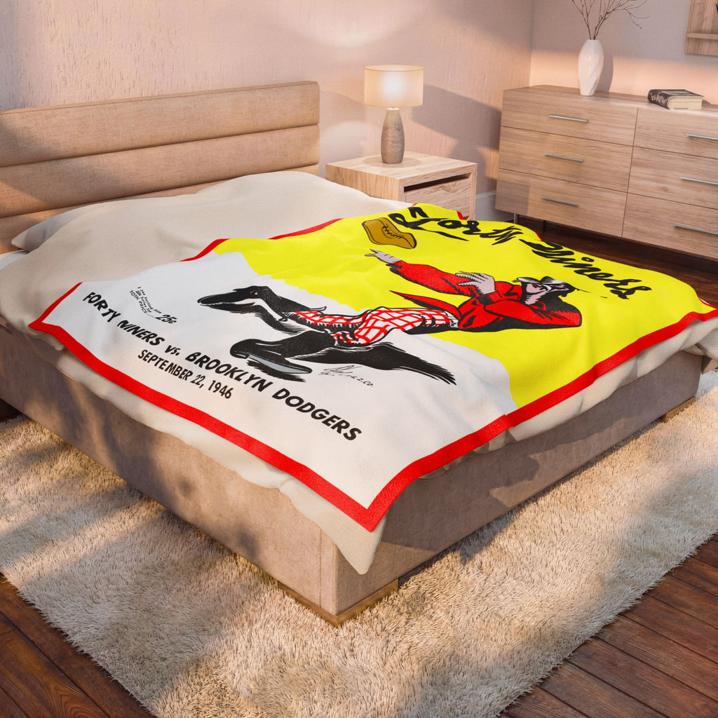 1946 Vintage San Francisco 49ers Football Program Velveteen Plush Blanket