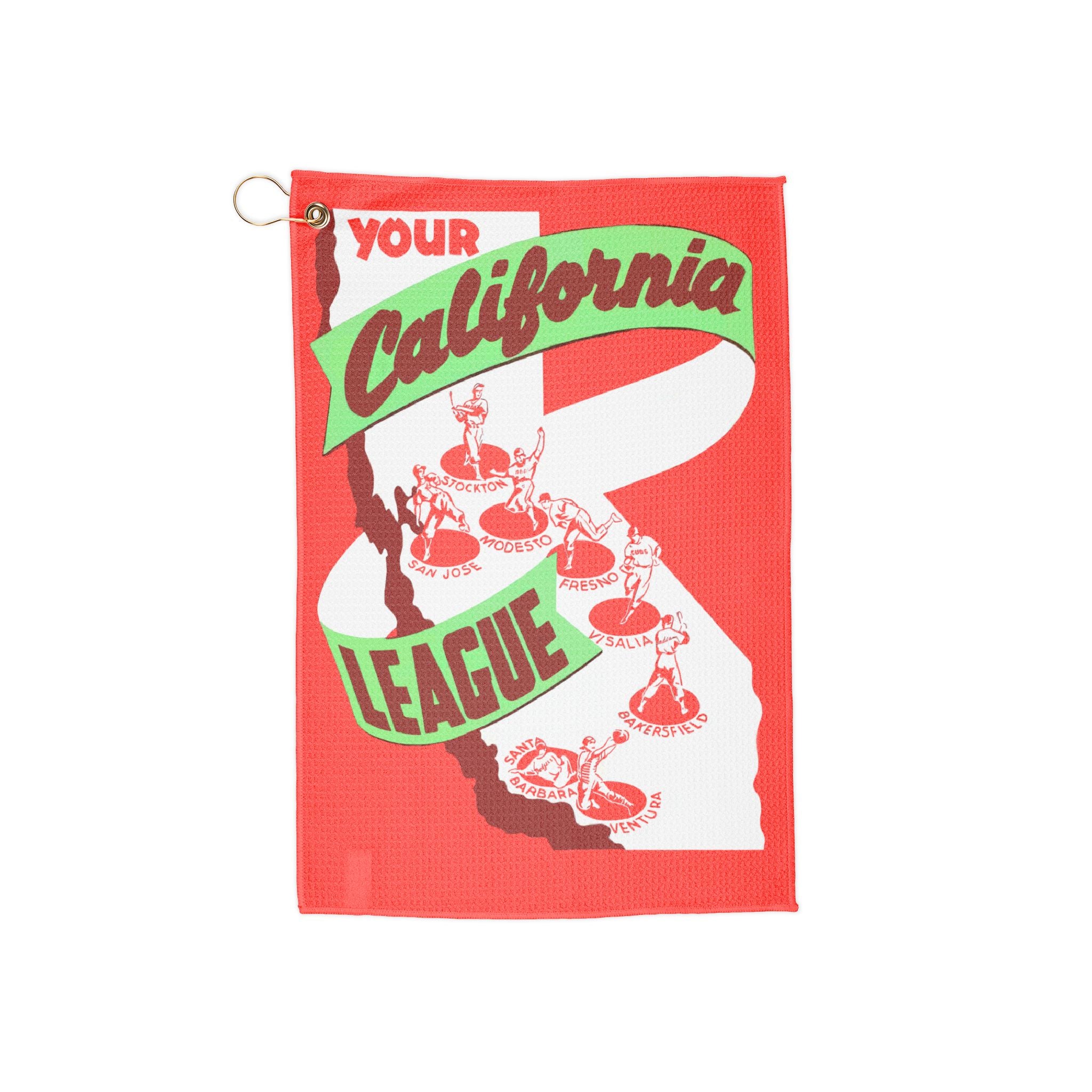 Vintage Baseball Golf Towel - 1949 California League, Sports Towel, Retro Golf Gift, Golfing Accessory, Golf Club Towel