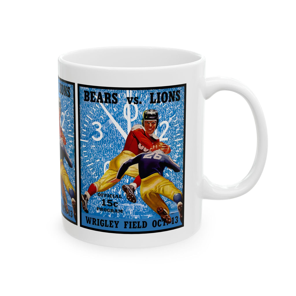 Football Ceramic Mug, 1940 Chicago Bears Detroit Lions Cup for Football Fans, Sports Enthusiasts, Father's Day Gift, Birthday Present