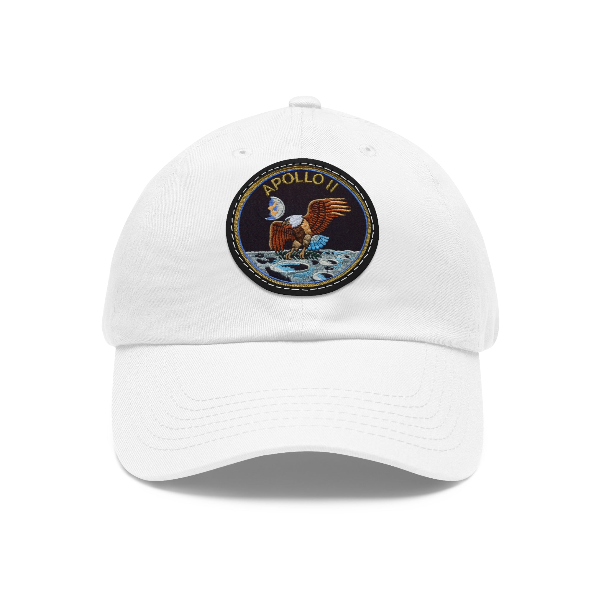 NASA Apollo 11 - Flight Patch - Dad Hat with Leather Patch (Round)
