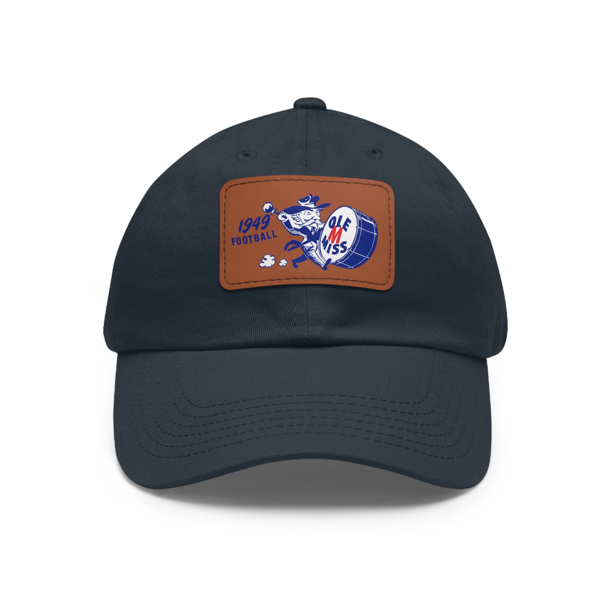 1949 Ole Miss Football - Dad Hat with Leather Patch (Rectangle)