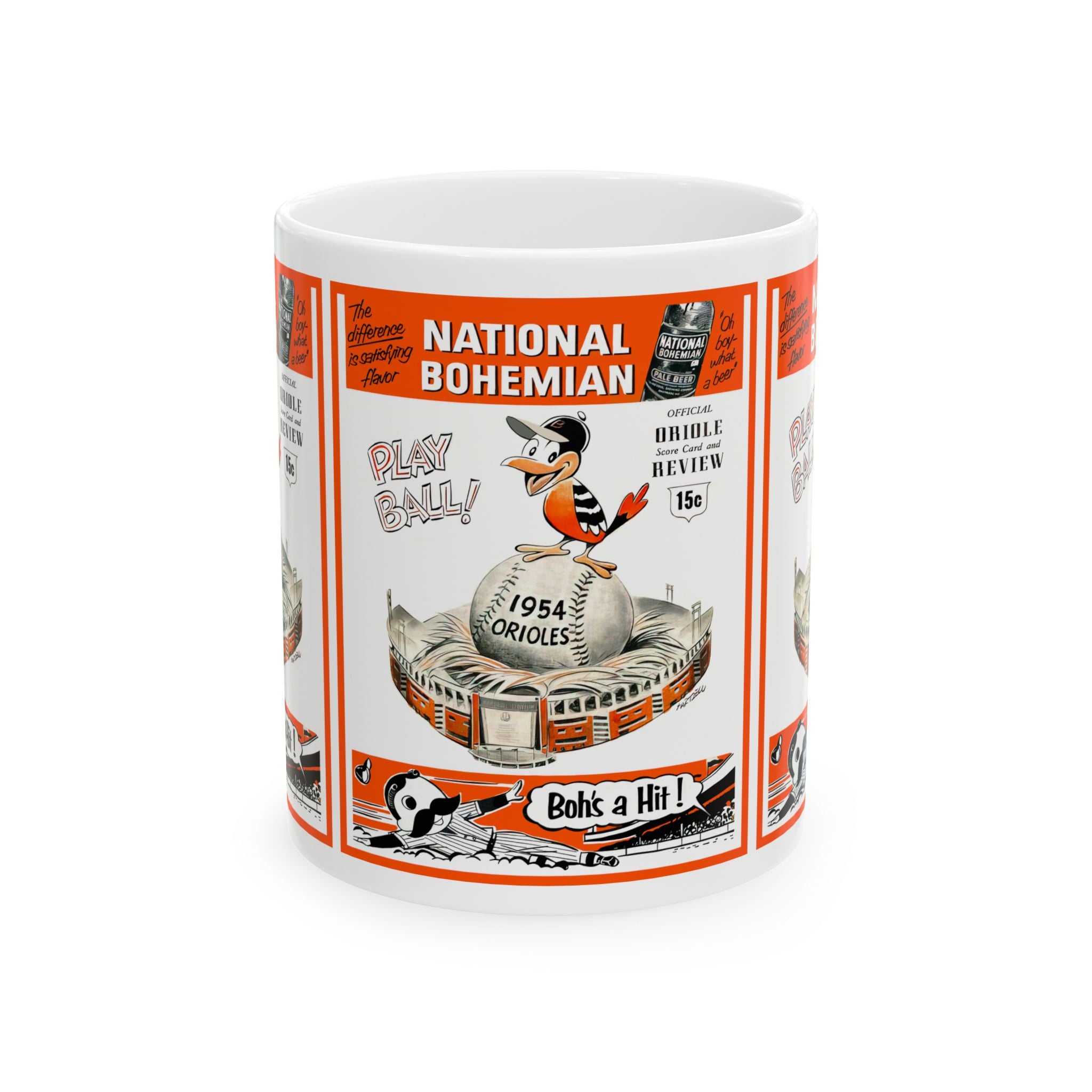 Vintage 1954 Baseball Baltimore Orioles Ceramic Mug, Sports Fan Gift, Coffee Cup, Tea Mug, Baseball Lover Gift, Orioles Memorabilia