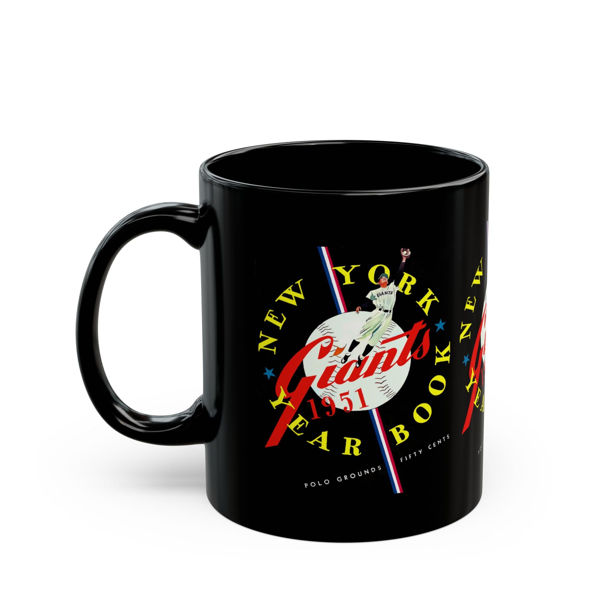 1951 Vintage New York Giants Yearbook Cover - Black Mug (11oz, 15oz)
